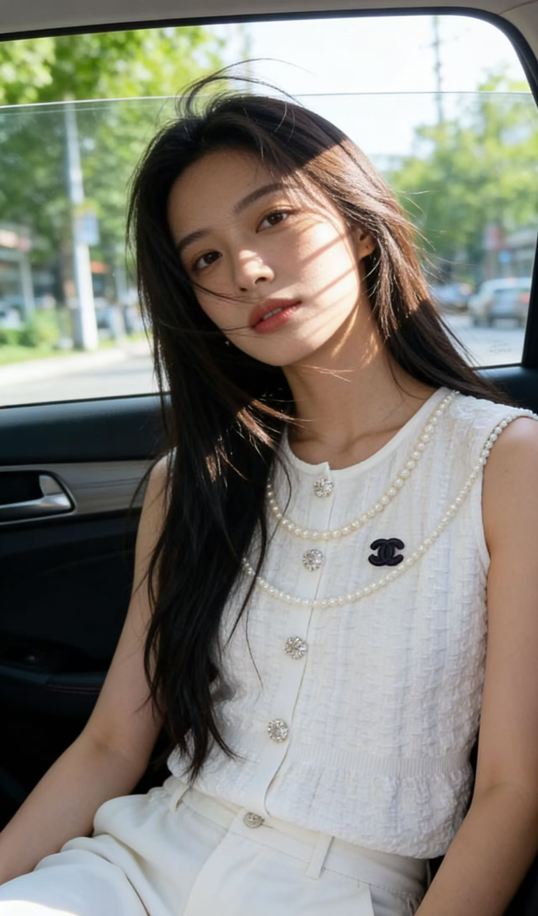 🆕CH家🆕 春夏新款 纯色简约针织背心开衫颜色：白色 蓝色尺码：36.38.40