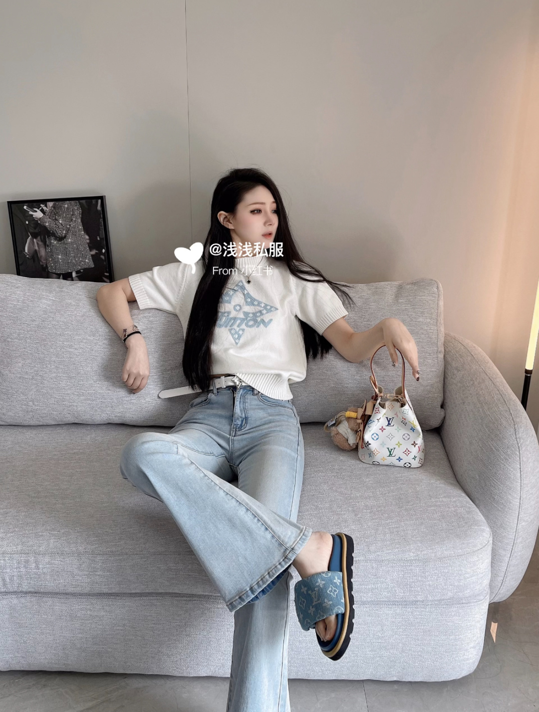 🆕L家🆕 春夏新款 撞色字母圆领针织短袖颜色：白色 粉色 蓝色尺码：36.38.40