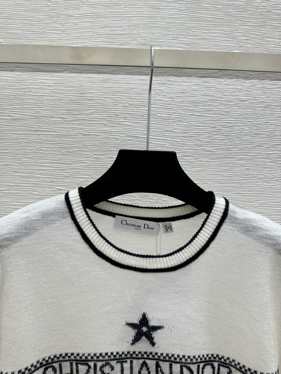 🆕D家🆕 春夏新款 撞色字母圆领针织短袖颜色：白色 黄色 宝蓝尺码：36.38.40