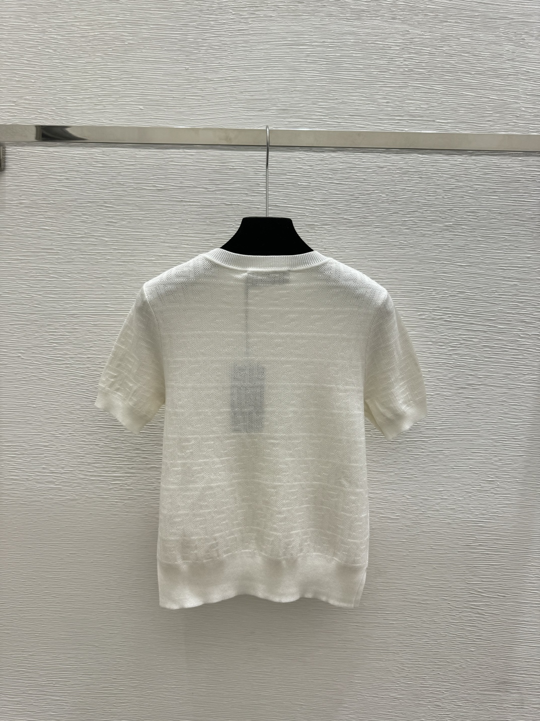 🆕F家🆕 春夏新款 纯色老花字母圆领针织短袖颜色：白色 蓝色 黑色尺码：36.38.40