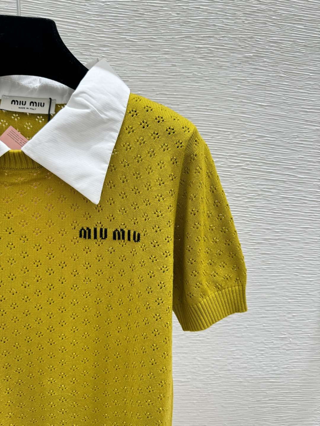 🆕M家🆕 春夏新款 撞色翻领镂空针织短袖颜色：绿色 灰色 咖啡尺码：36.38.40