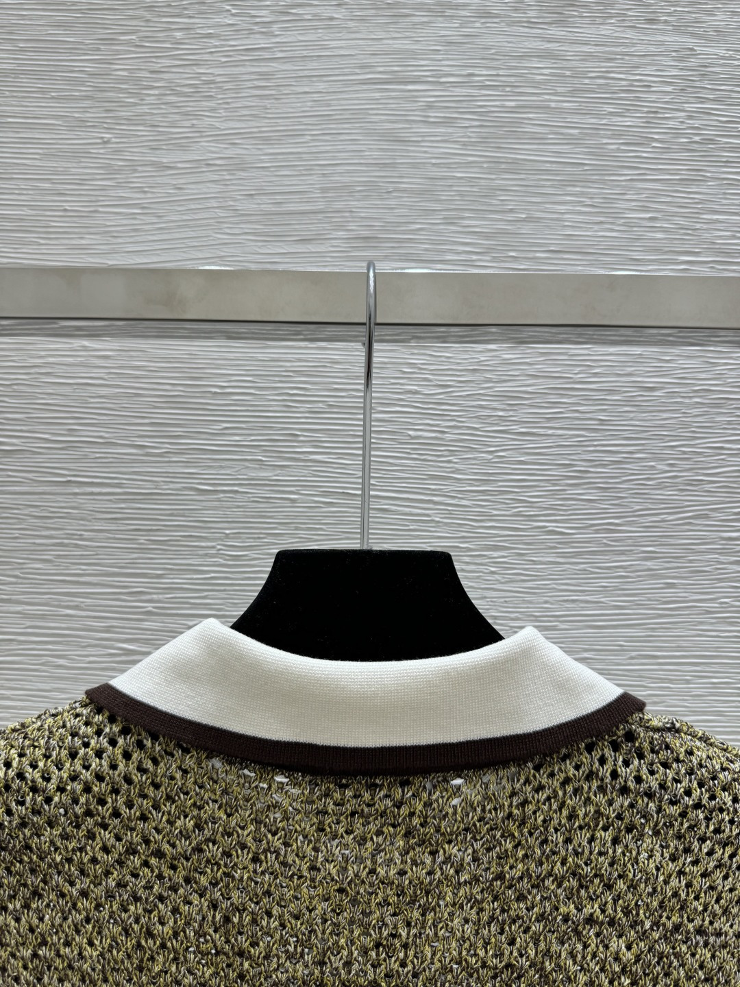 🆕CH家🆕 春夏新款 撞色翻领镂空针织短袖颜色：绿色尺码：36.38.40