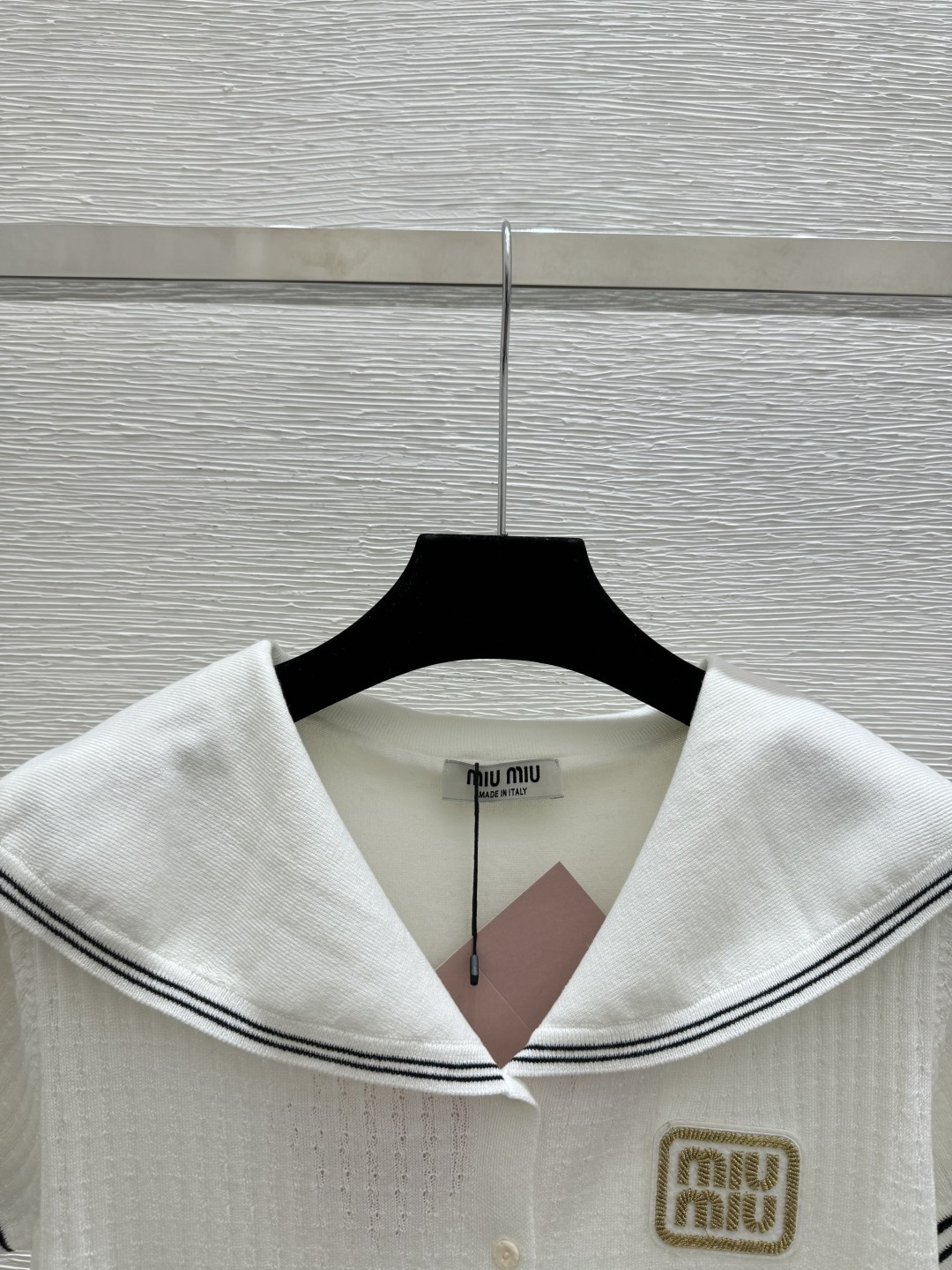 🆕M家🆕 春夏新款 纯色海军领针织短袖开衫颜色：白色 蓝色尺码：36.38.40