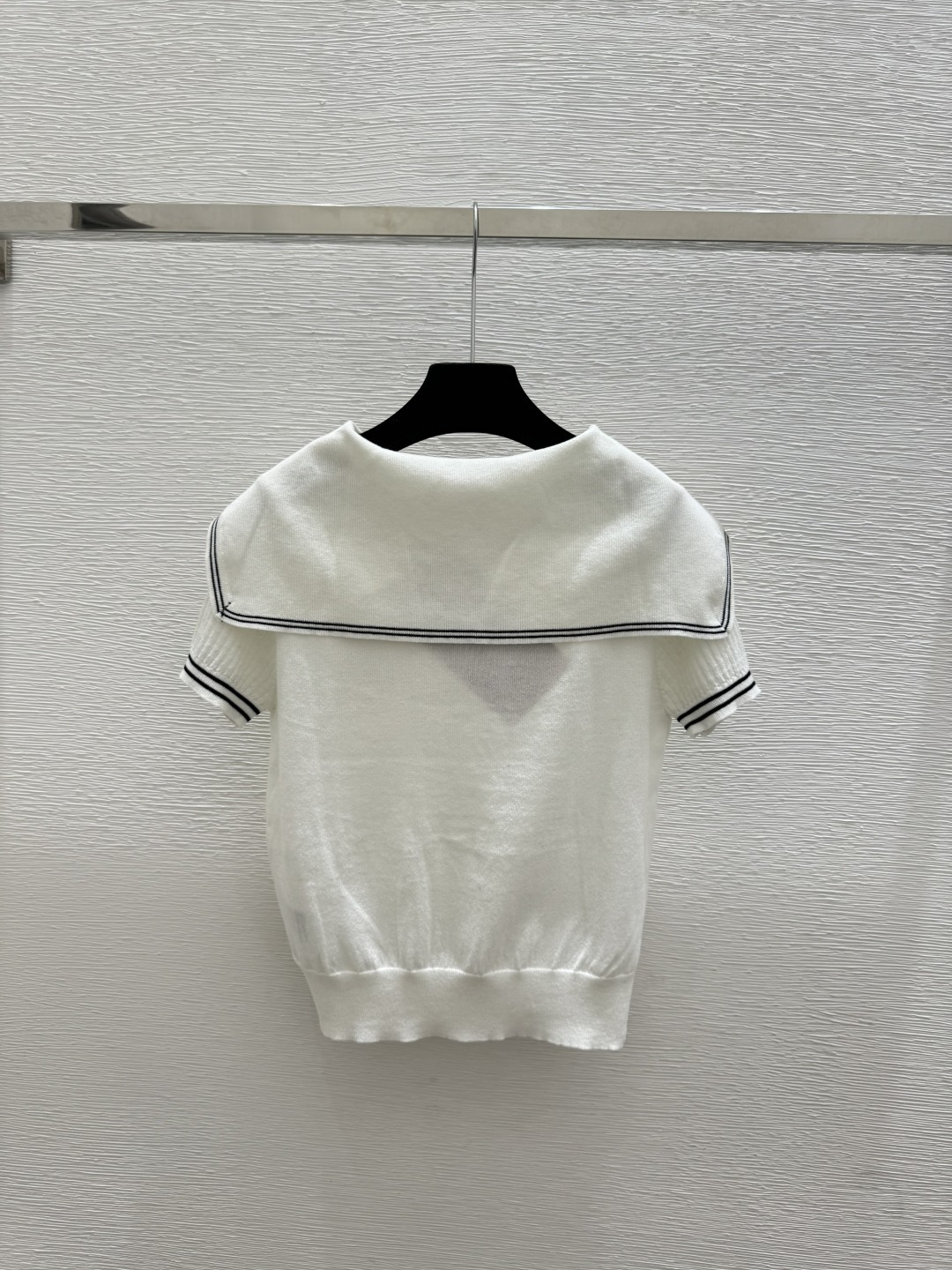 🆕M家🆕 春夏新款 纯色海军领针织短袖开衫颜色：白色 蓝色尺码：36.38.40