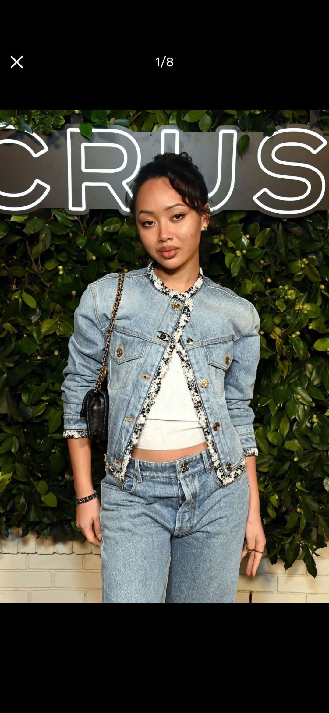 🆕CH家🆕 春夏新款 撞色提花牛仔长袖开衫颜色：蓝色尺码：36.38.40