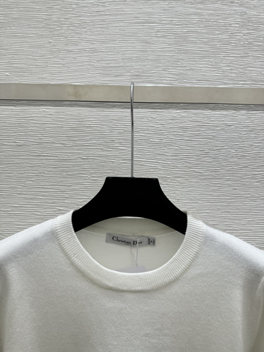 🆕D家🆕 春夏新款 撞色条纹字母圆领针织短袖颜色：白色 粉色 黑色尺码：36.38.40