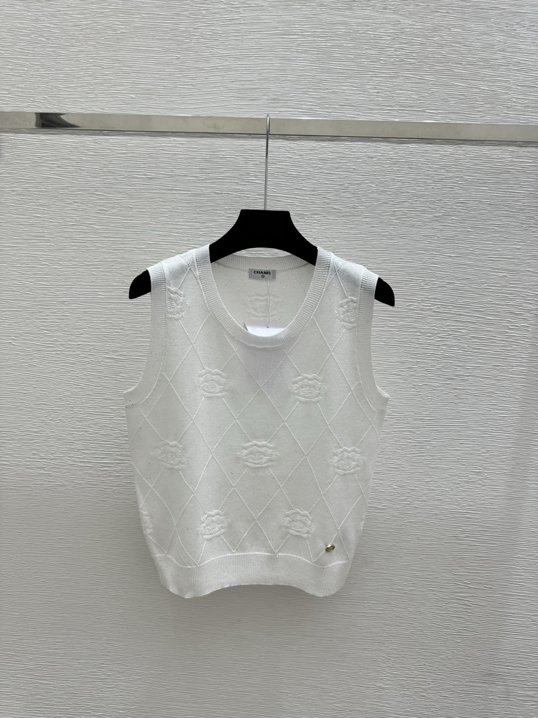 Chrome Hearts CH家 春夏新款 纯色菱格珠片圆领针织背心