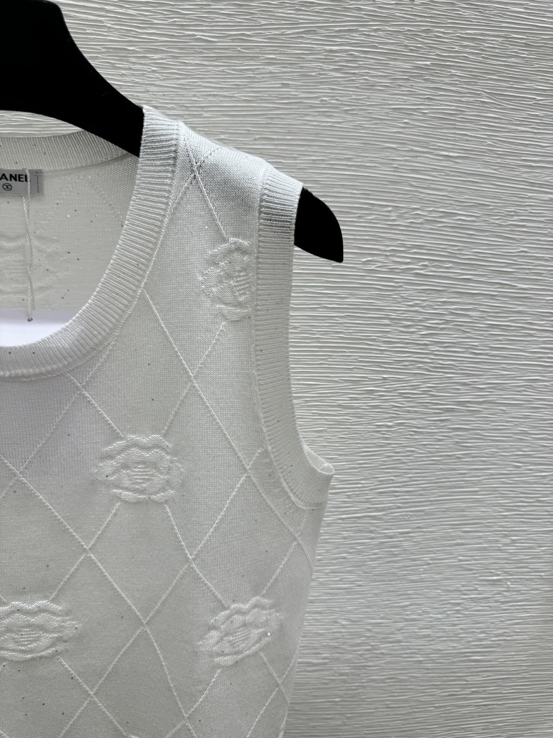 Chrome Hearts CH家 春夏新款 纯色菱格珠片圆领针织背心