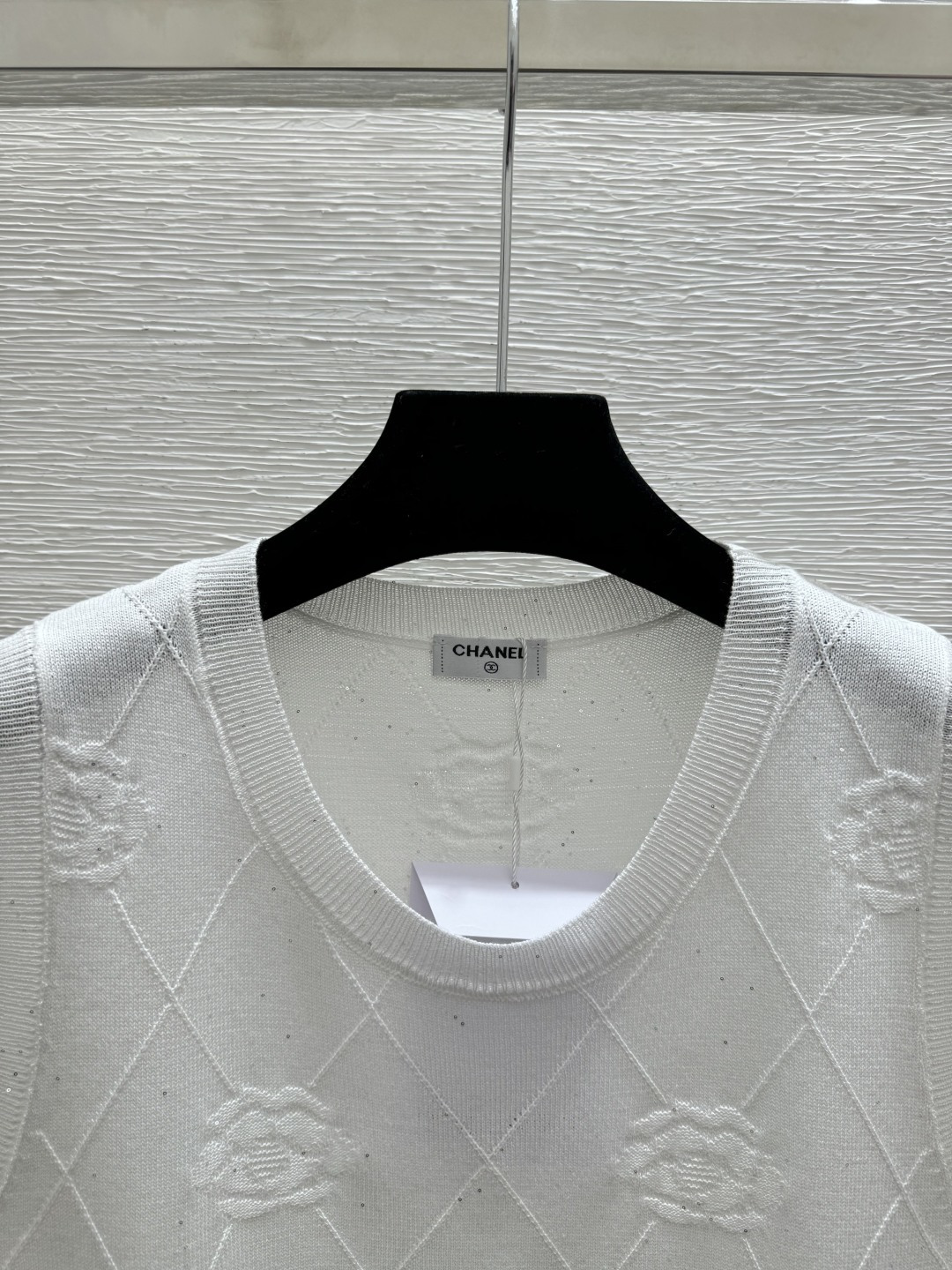 Chrome Hearts CH家 春夏新款 纯色菱格珠片圆领针织背心