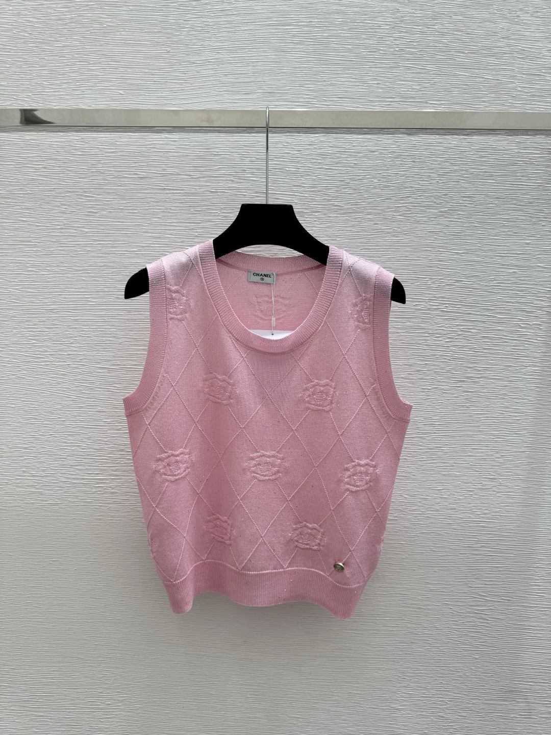 Chrome Hearts CH家 春夏新款 纯色菱格珠片圆领针织背心