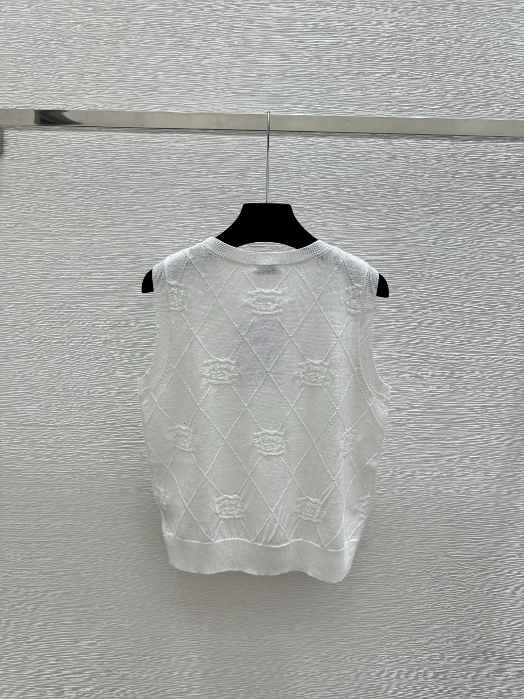 Chrome Hearts CH家 春夏新款 纯色菱格珠片圆领针织背心