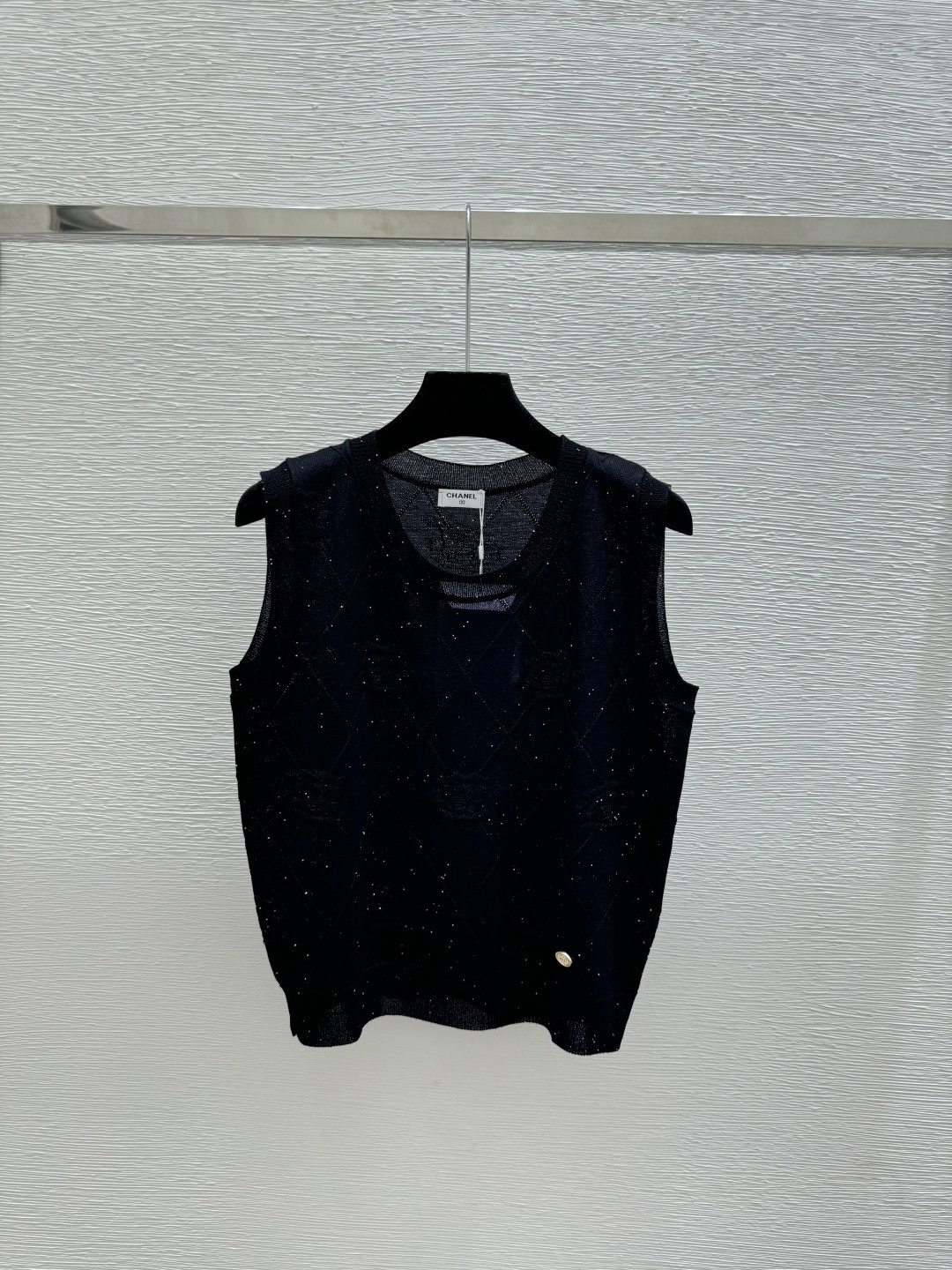 Chrome Hearts CH家 春夏新款 纯色菱格珠片圆领针织背心