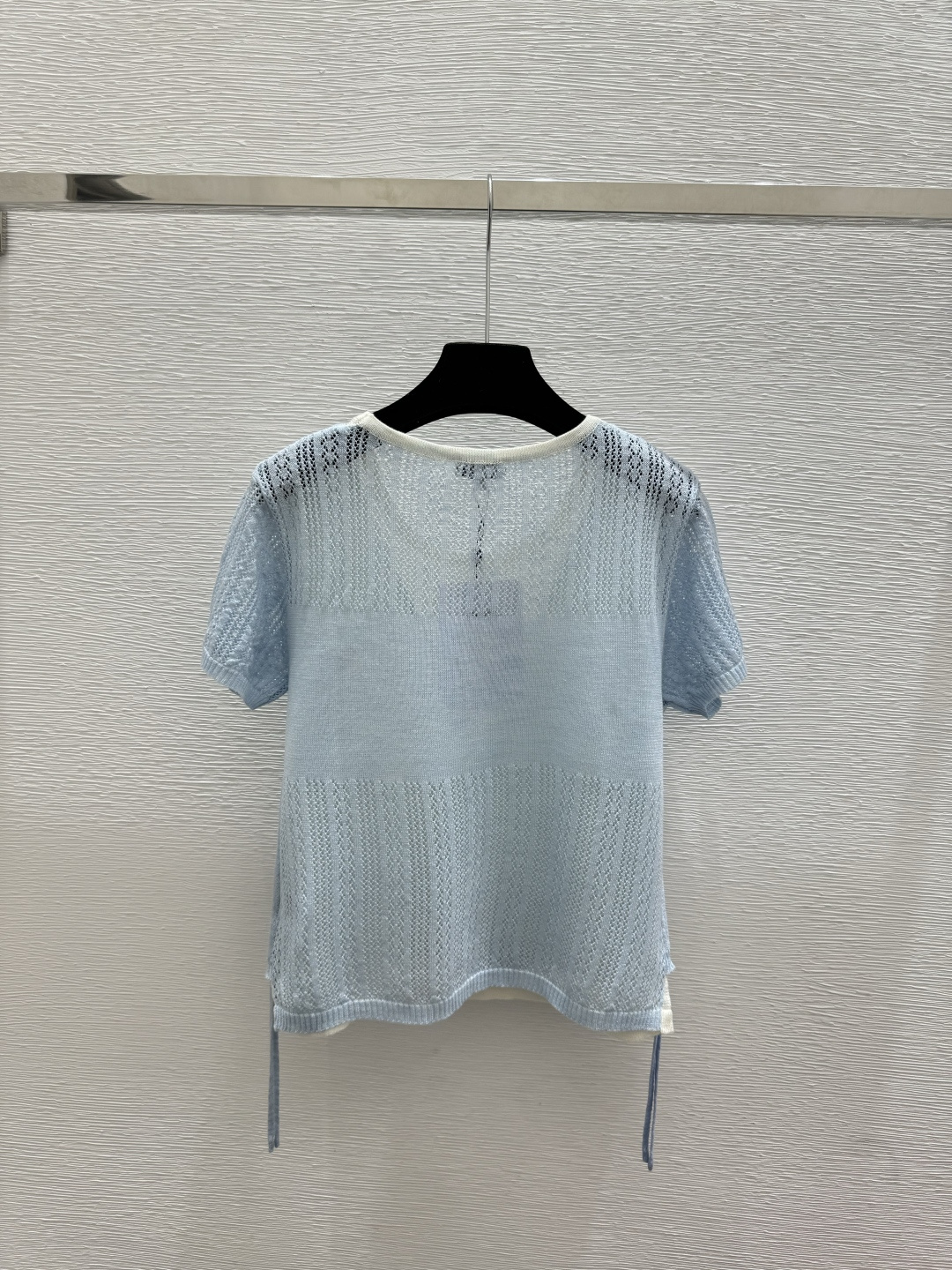 🆕CH家🆕 春夏新款 撞色假两件圆领针织短袖颜色：蓝色 灰色尺码：36.38.40