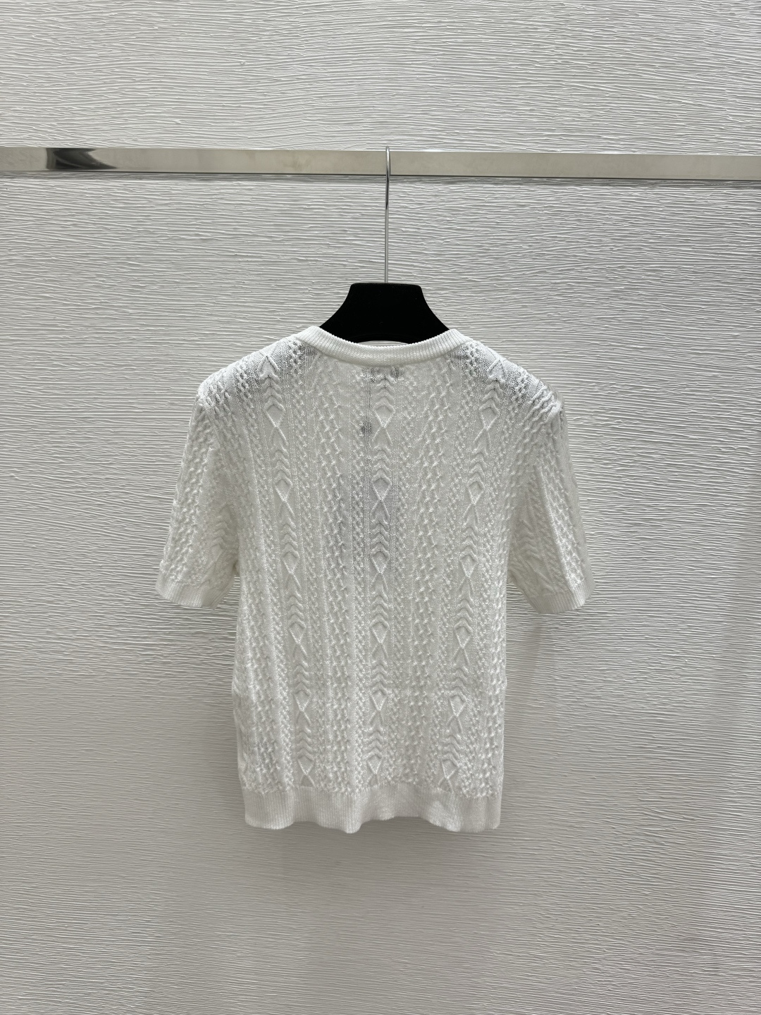 🆕CH家🆕 春夏新款 纯色简约圆领针织短袖颜色：白色 宝蓝尺码：36.38.40