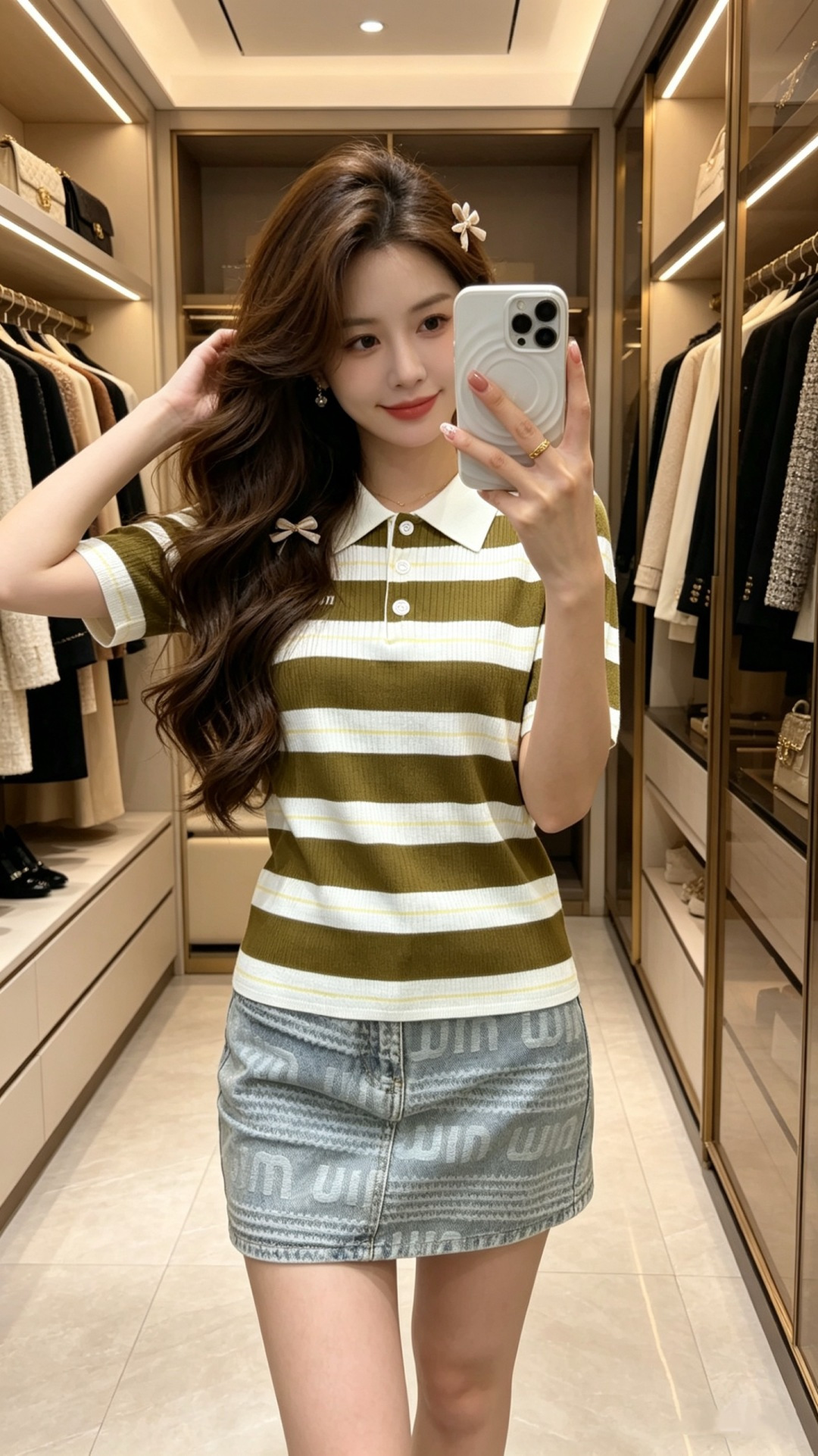 🆕M家🆕 春夏新款 撞色条纹翻领针织短袖颜色：黄色 绿色尺码：36.38.40