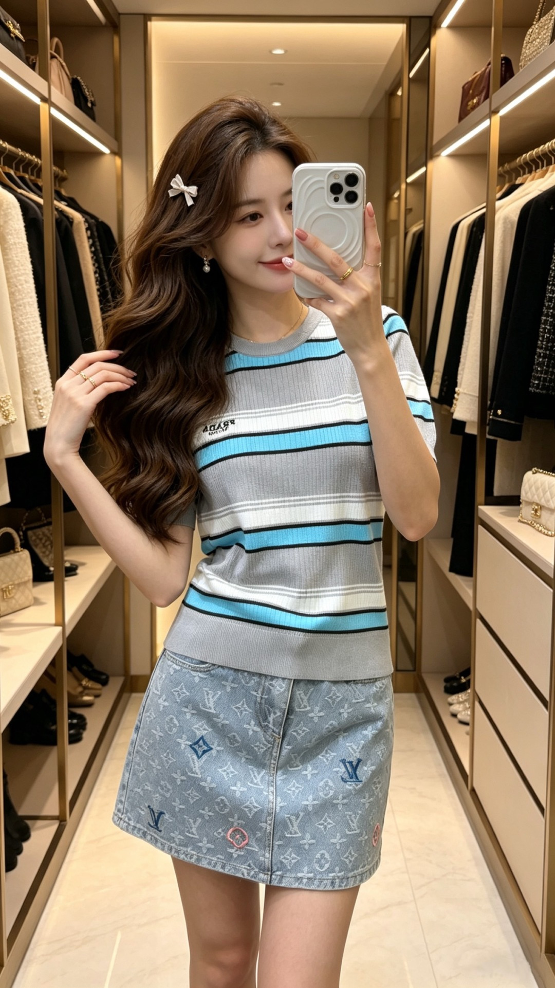 🆕P家🆕 春夏新款 撞色条纹圆领针织短袖颜色：灰色 黑色尺码：36.38.40