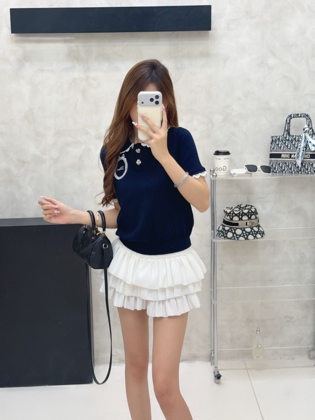 🆕D家🆕 春夏新款 撞色花边翻领针织短袖颜色：粉色 蓝色 宝蓝尺码：36.38.40