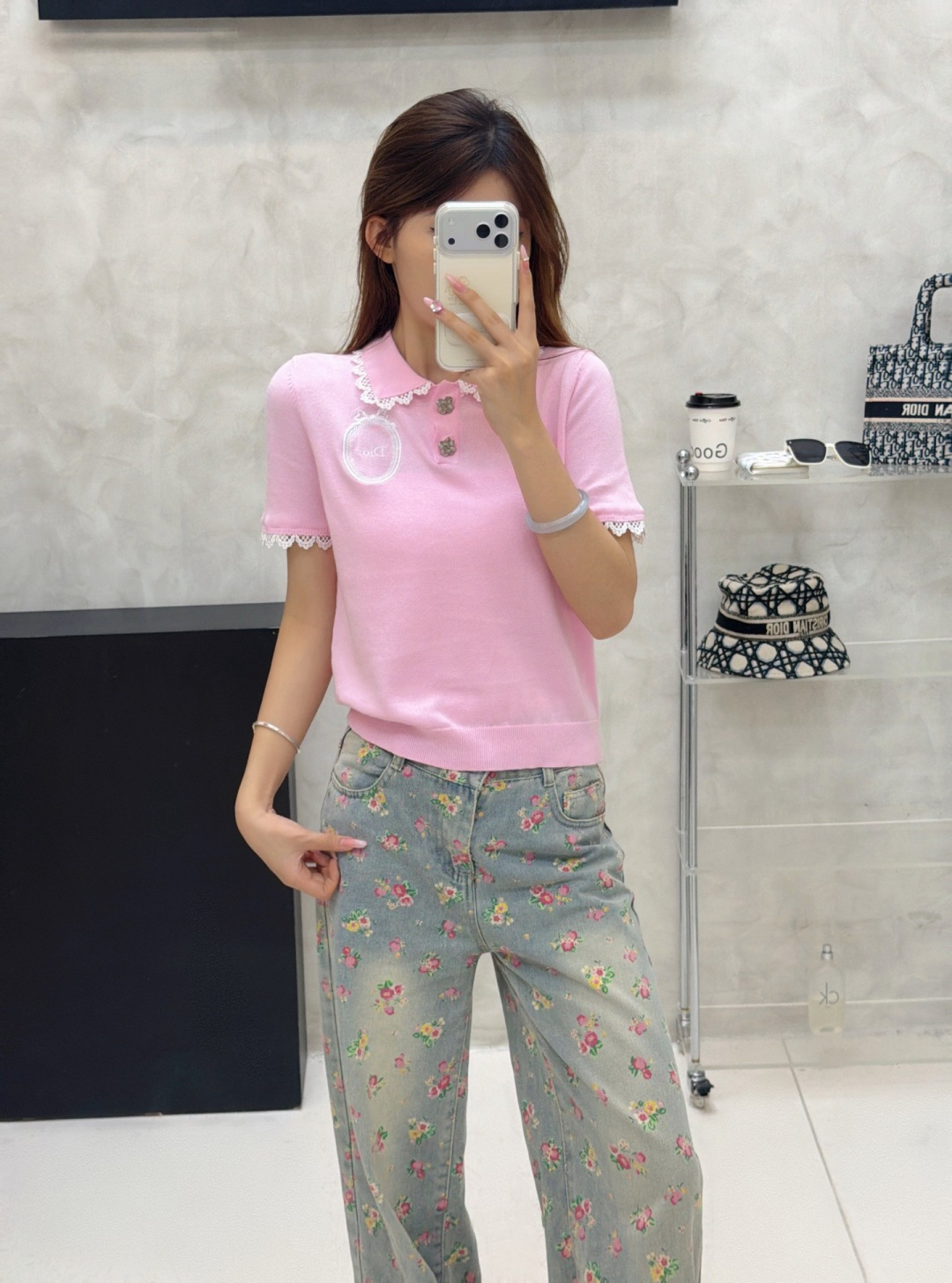 🆕D家🆕 春夏新款 撞色花边翻领针织短袖颜色：粉色 蓝色 宝蓝尺码：36.38.40