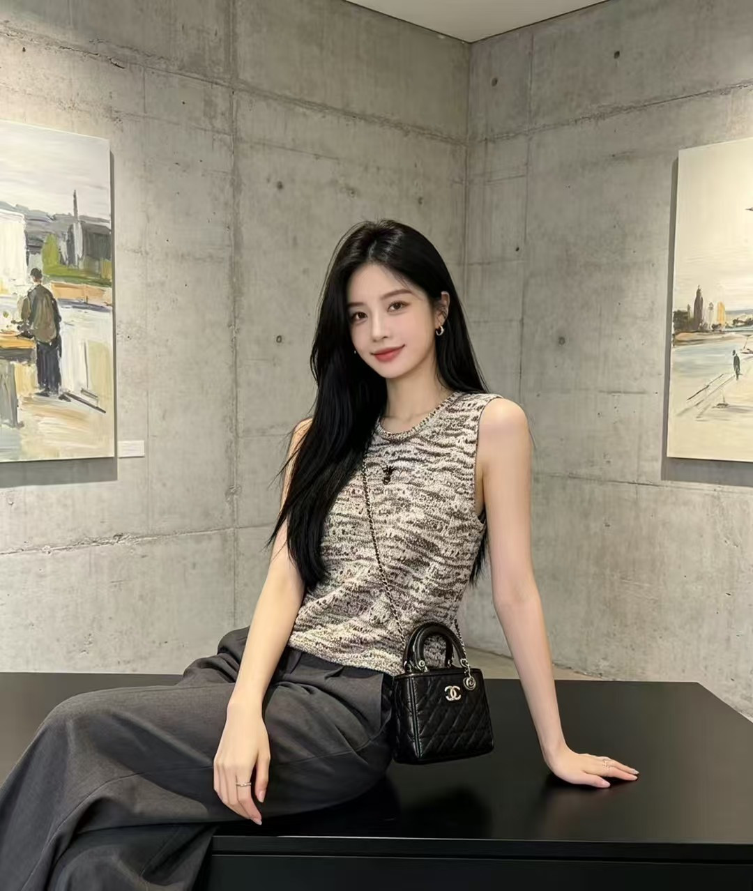 🆕D家🆕 春夏新款 撞色简约镂空圆领针织背心颜色：黄色 咖啡尺码：36.38.40