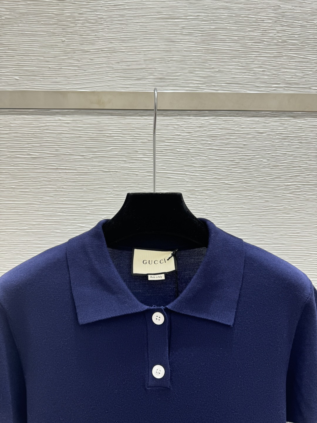 🆕G家🆕 春夏新款 撞色条纹翻领针织短袖裙颜色：宝蓝尺码：36.38.40