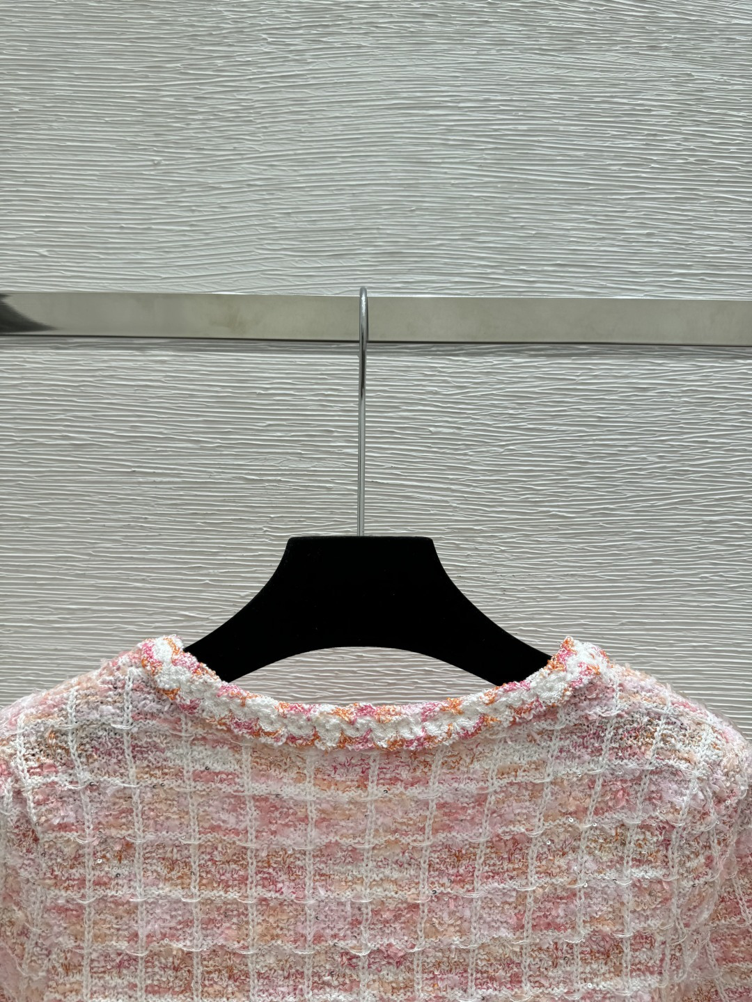 🆕CH家🆕 春夏新款 纯色简约圆领针织短袖开衫颜色：粉色尺码：36.38.40