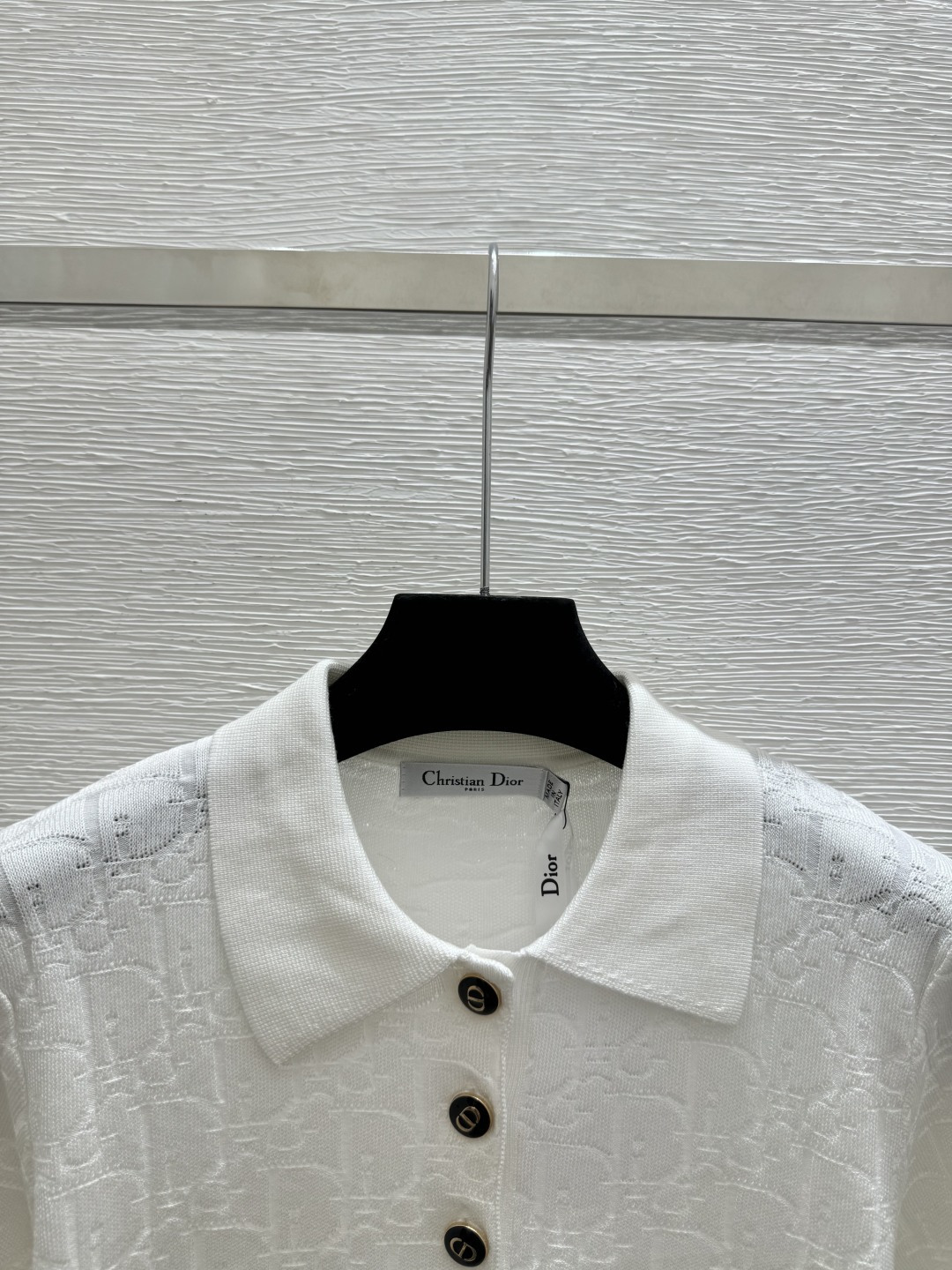 🆕D家🆕 春夏新款 纯色老花字母翻领针织短袖颜色：白色 粉色 蓝色尺码：36.38.40