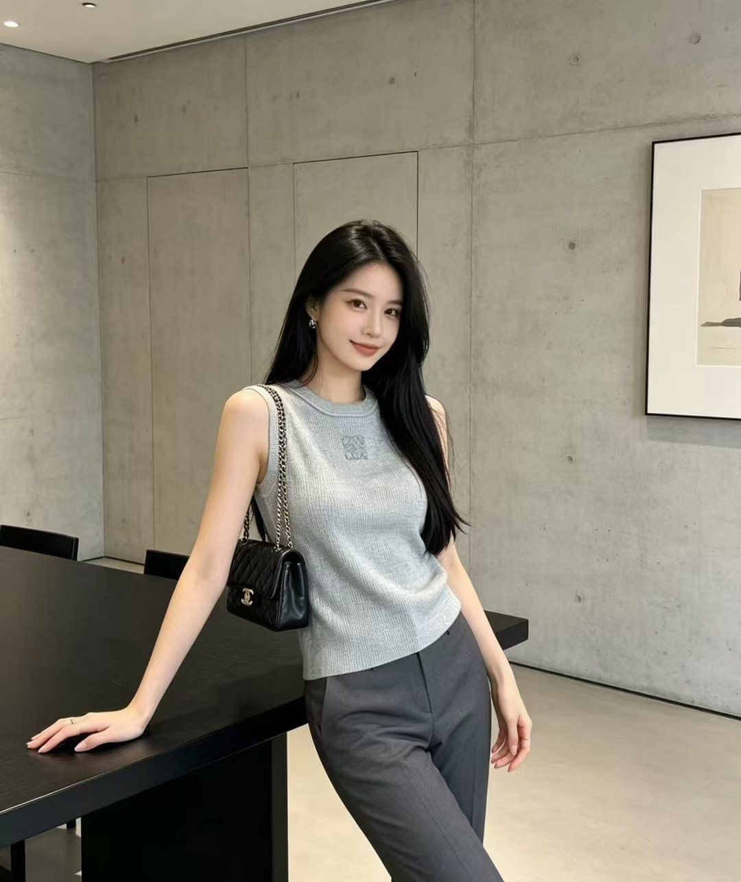 🆕LO家🆕 春夏新款 纯色简约圆领针织背心颜色：白色 灰色 咖啡尺码：36.38.40