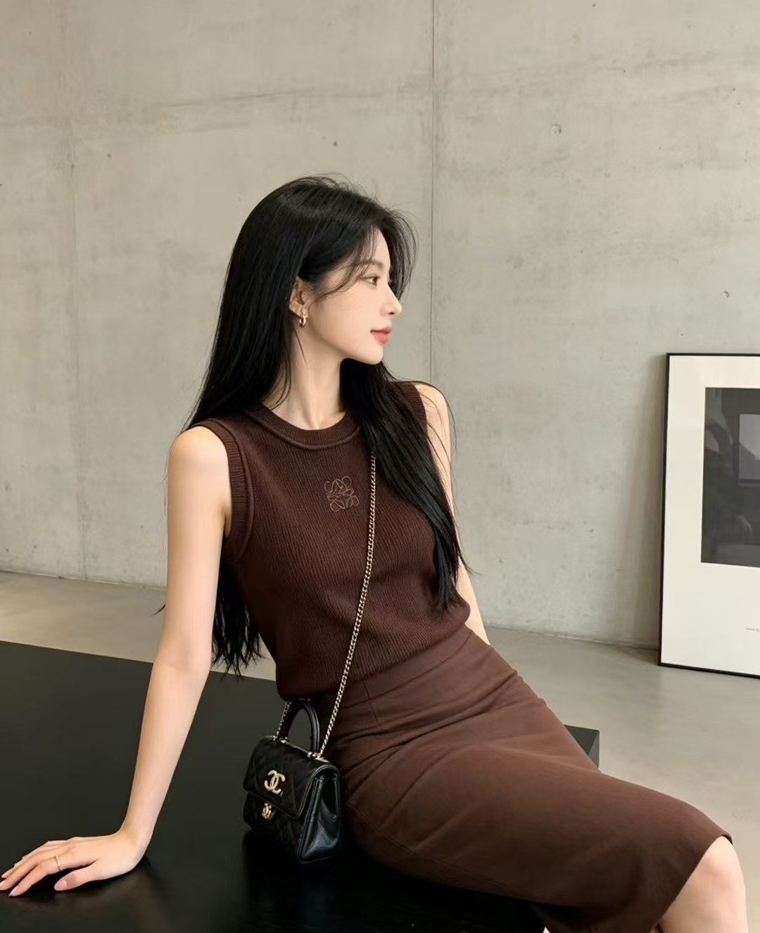 🆕LO家🆕 春夏新款 纯色简约圆领针织背心颜色：白色 灰色 咖啡尺码：36.38.40