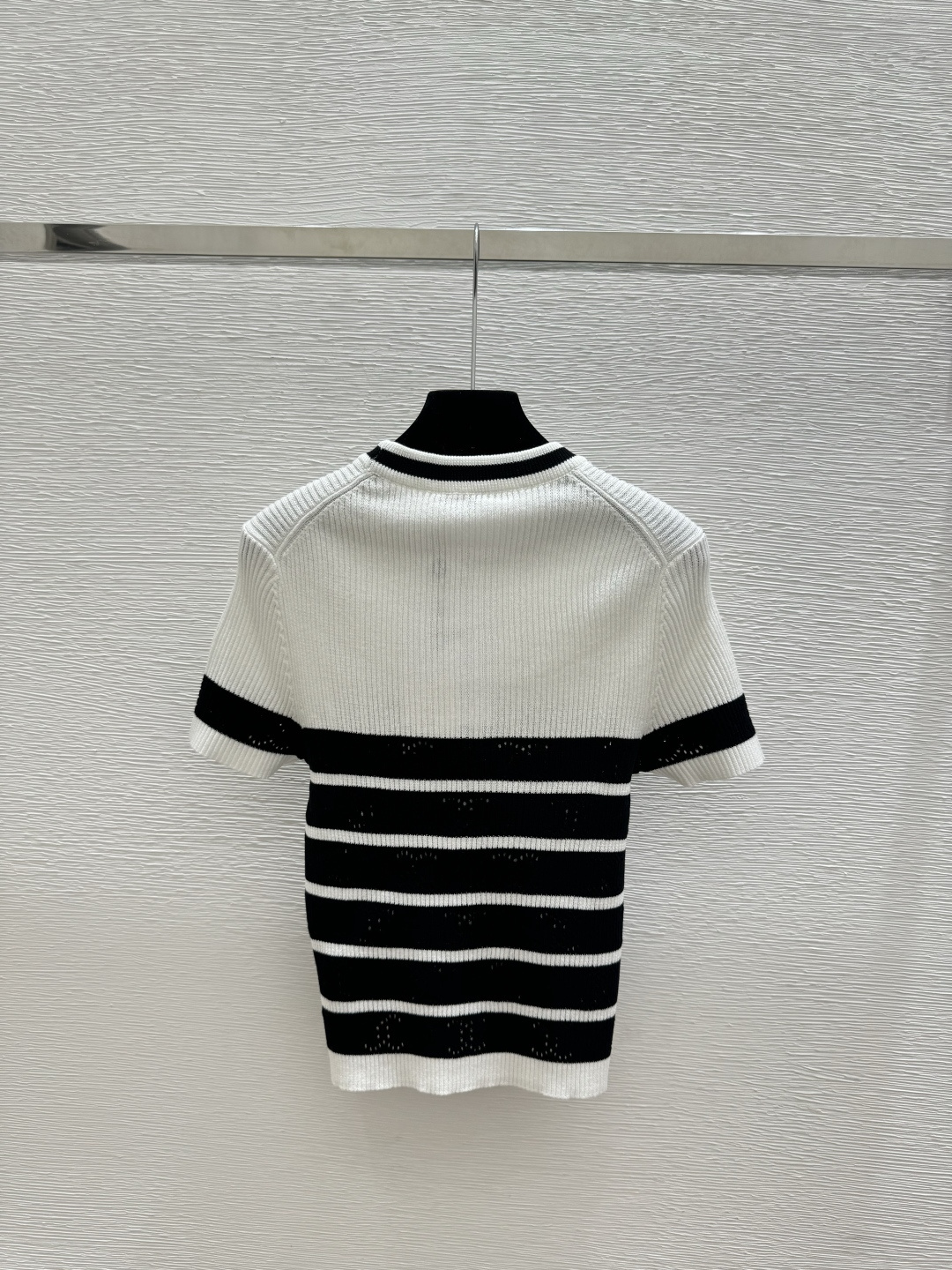 🆕CH家🆕 春夏新款 撞色条纹圆领针织短袖颜色：白色 黄色 黑色尺码：36.38.40