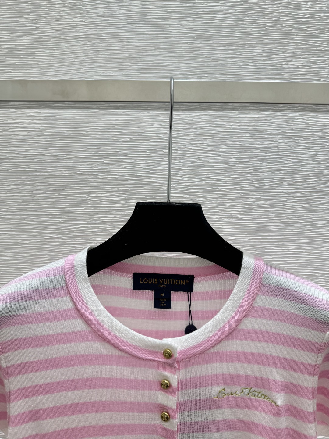 🆕L家🆕 春夏新款 撞色条纹圆领针织短袖颜色：粉色 蓝色 宝蓝尺码：36.38.40