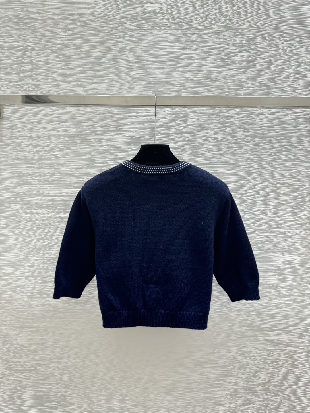 🆕M家🆕 春夏新款 纯色简约圆领针织短袖开衫颜色：宝蓝尺码：36.38.40