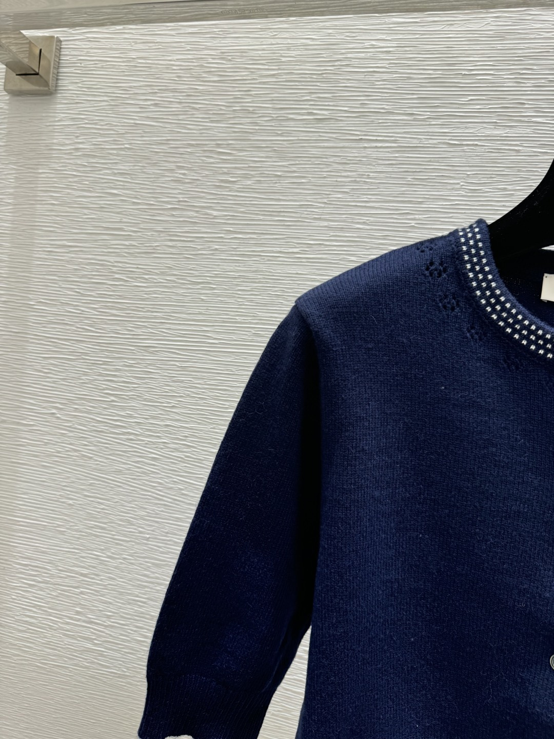 🆕M家🆕 春夏新款 纯色简约圆领针织短袖开衫颜色：宝蓝尺码：36.38.40