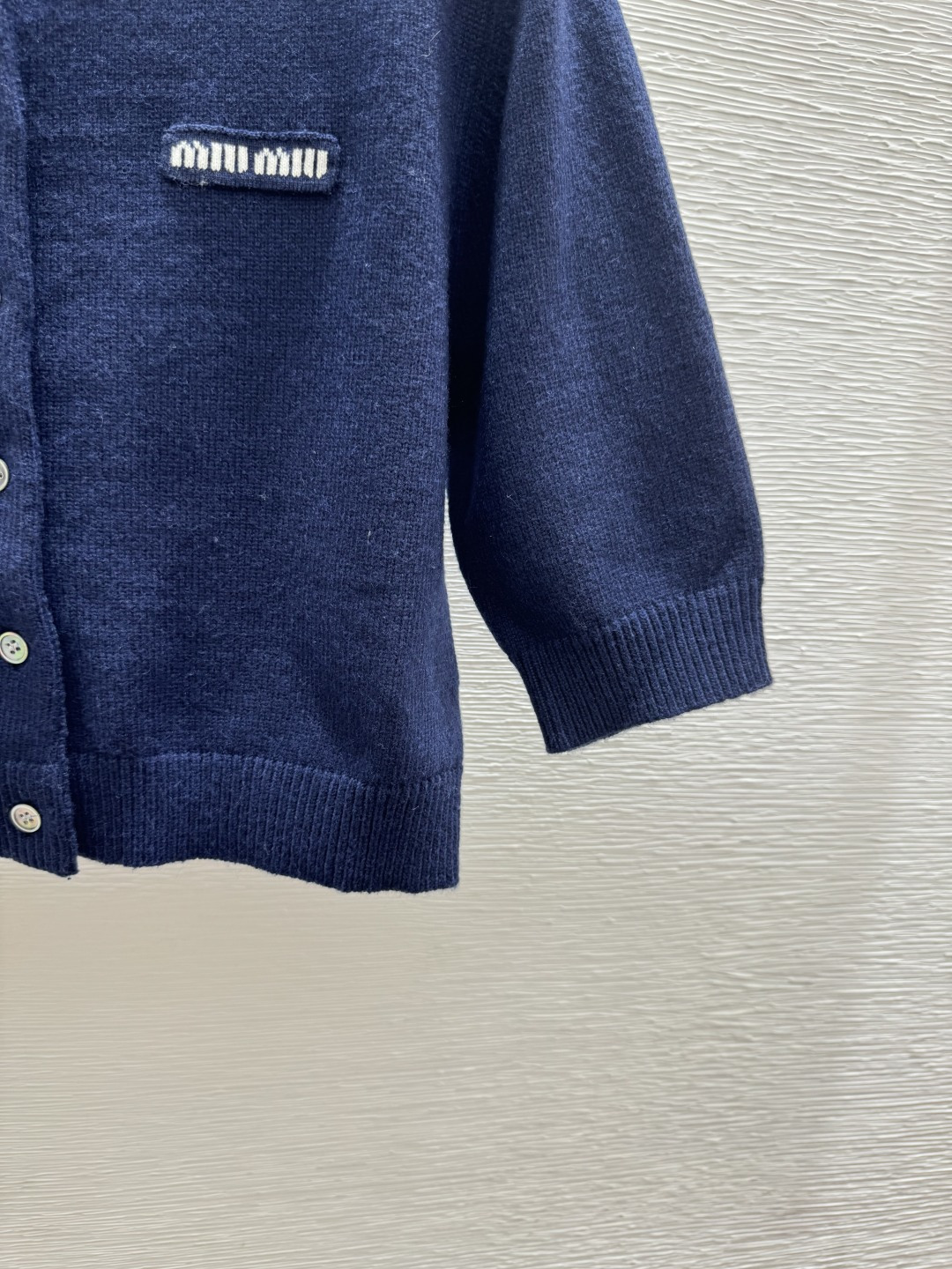 🆕M家🆕 春夏新款 纯色简约圆领针织短袖开衫颜色：宝蓝尺码：36.38.40