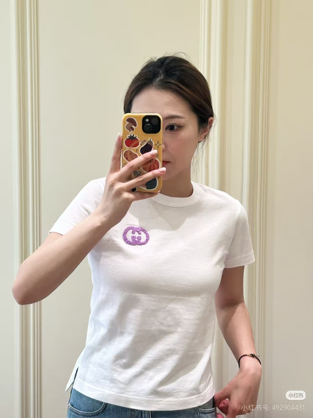 🆕G家🆕 春夏新款 纯色简约圆领针织短袖颜色：白色 尺码：36.38.40