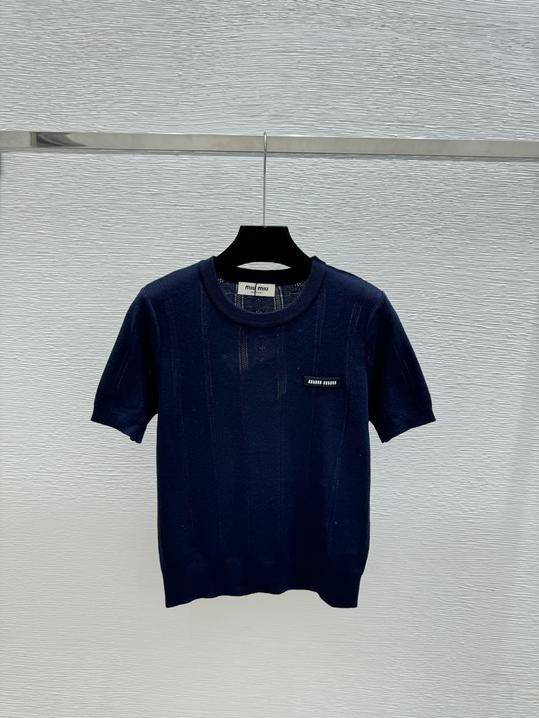 🆕M家🆕 春夏新款 纯色镂空简约圆领针织短袖颜色：白色 灰色 宝蓝尺码：36.38.40