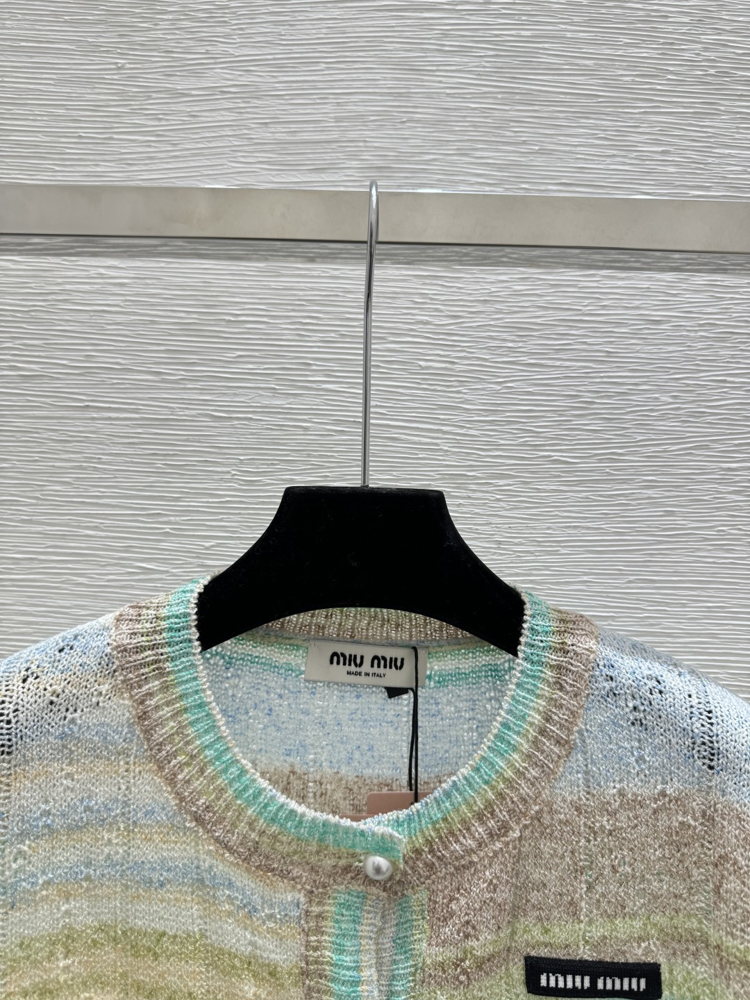 🆕M家🆕 春夏新款 撞色蝴蝶结钉珠圆领针织短袖开衫颜色：黄色 蓝色尺码：36.38.40