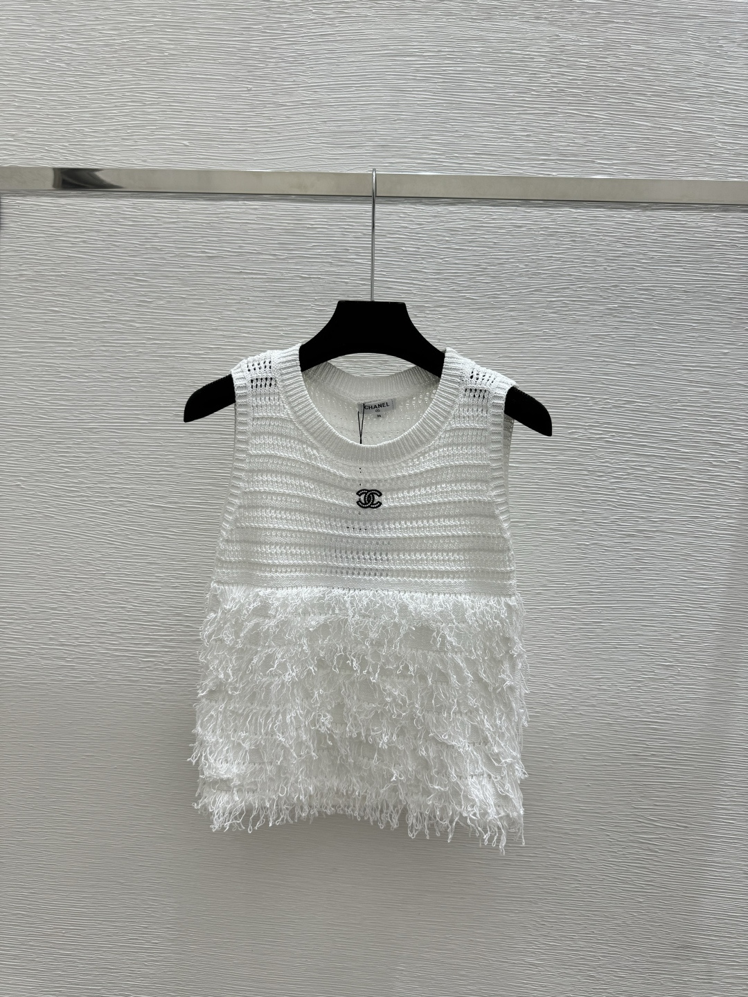 Chrome Hearts CH家 春夏新款 纯色简约镂空流苏圆领针织背心