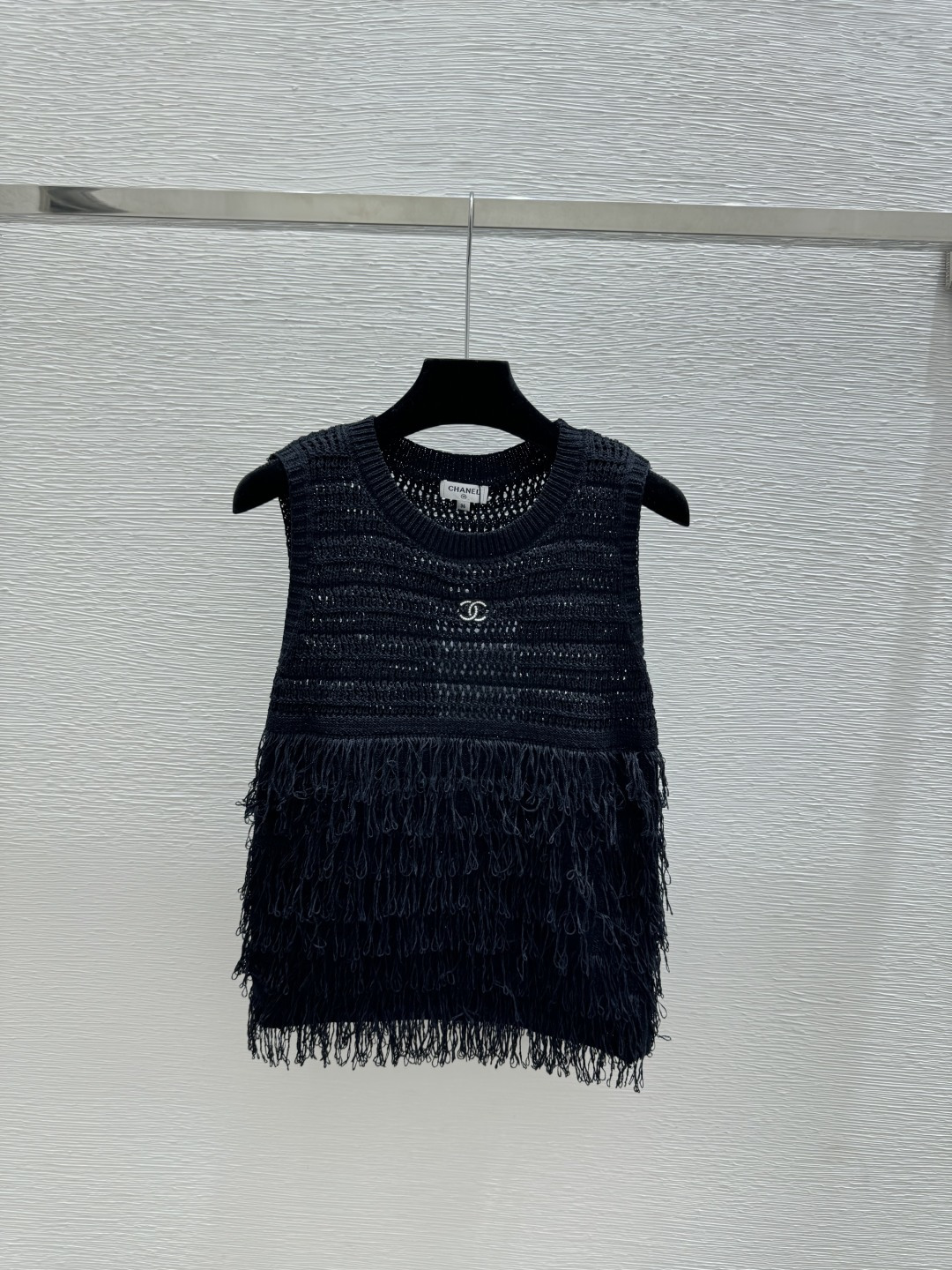 Chrome Hearts CH家 春夏新款 纯色简约镂空流苏圆领针织背心