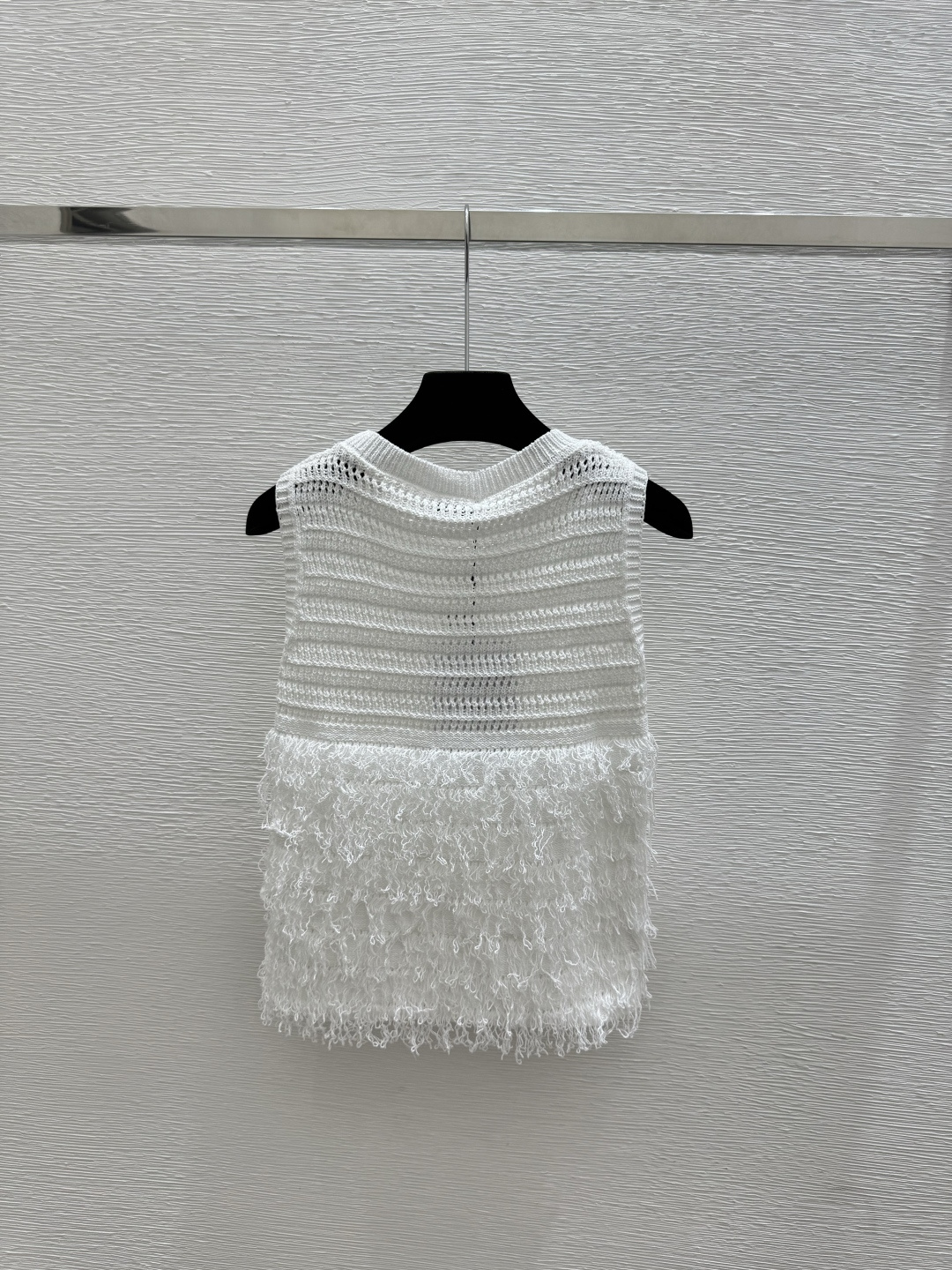Chrome Hearts CH家 春夏新款 纯色简约镂空流苏圆领针织背心