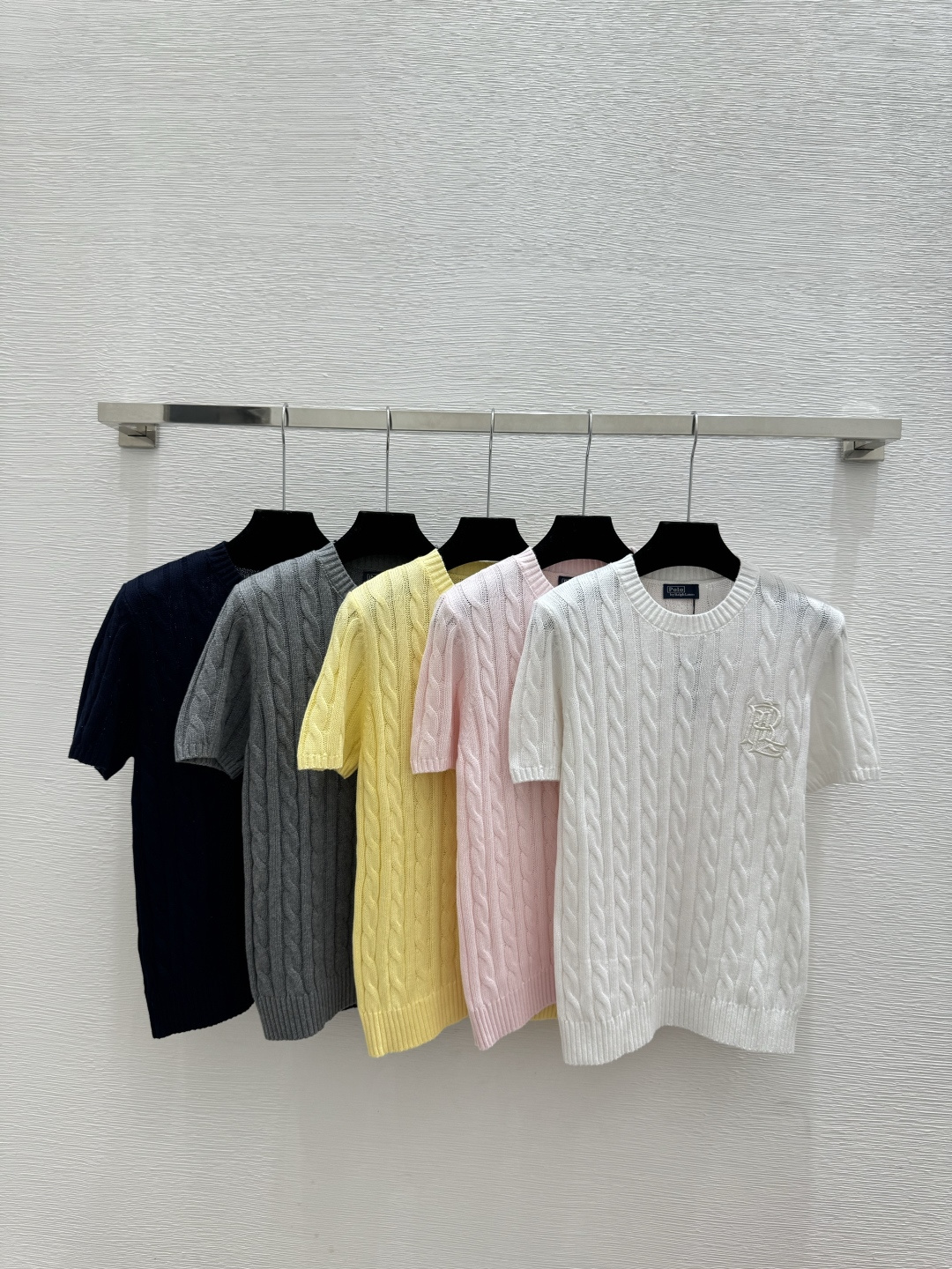 Ralph Lauren PO家 春夏新款 纯色简约圆领针织短袖