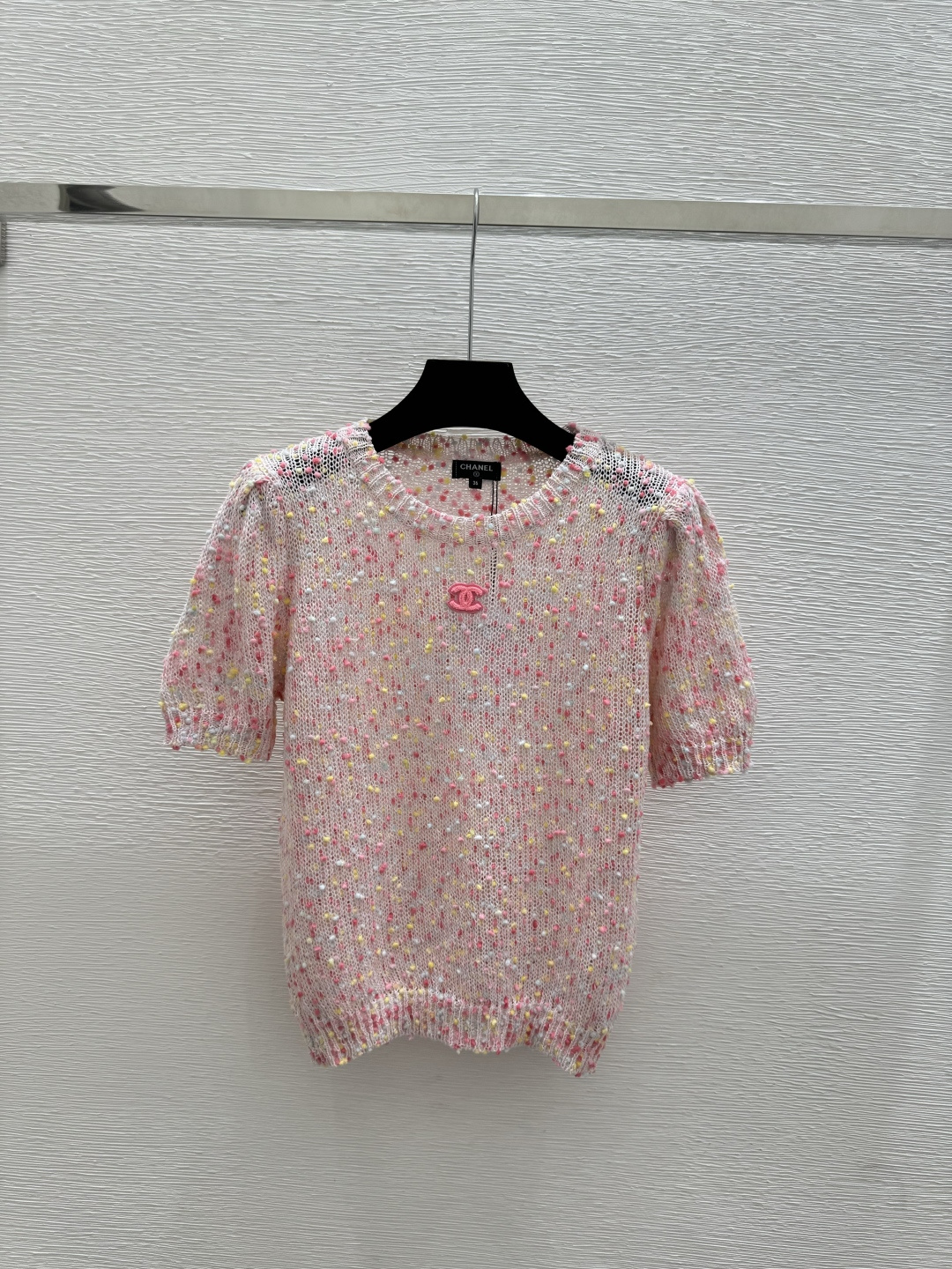 Chrome Hearts CH家 春夏新款 撞色彩色球球镂空圆领针织短袖
