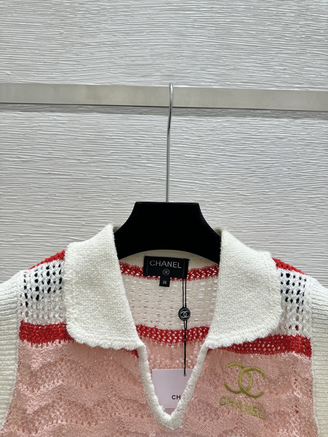 Chrome Hearts CH家 春夏新款 撞色条纹翻领镂空针织背心