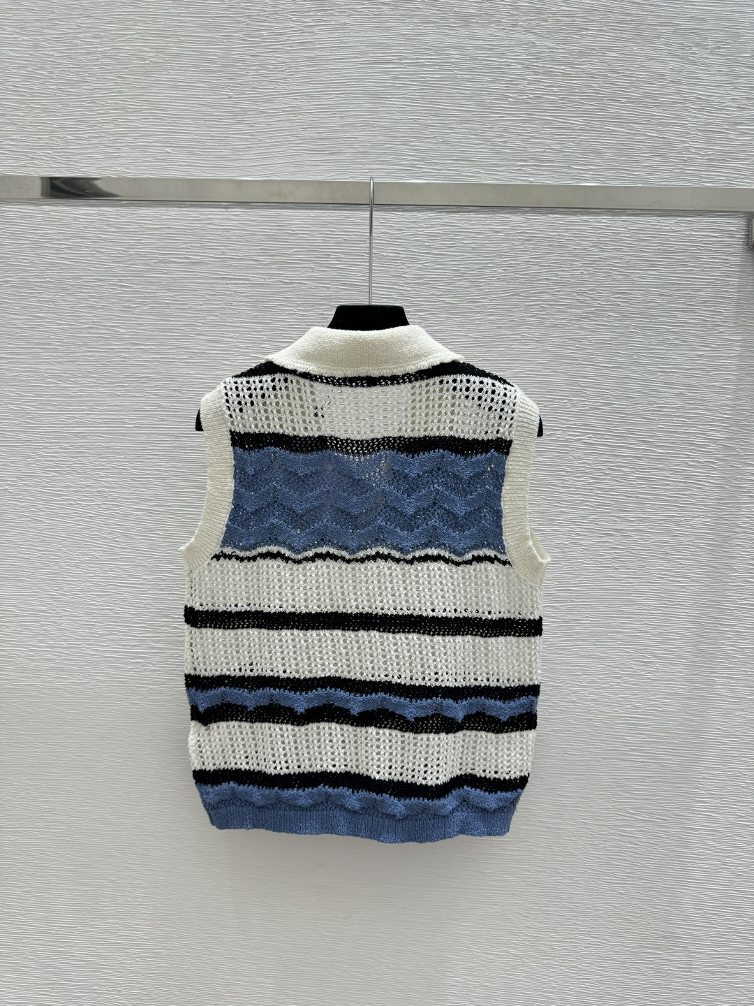 Chrome Hearts CH家 春夏新款 撞色条纹翻领镂空针织背心