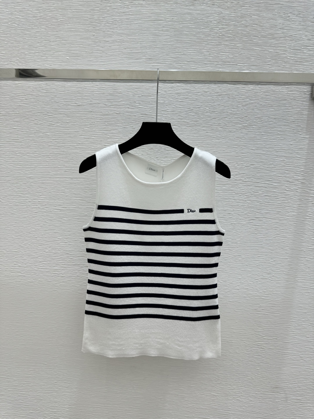 Dior D家 春夏新款 撞色条纹圆领针织背心