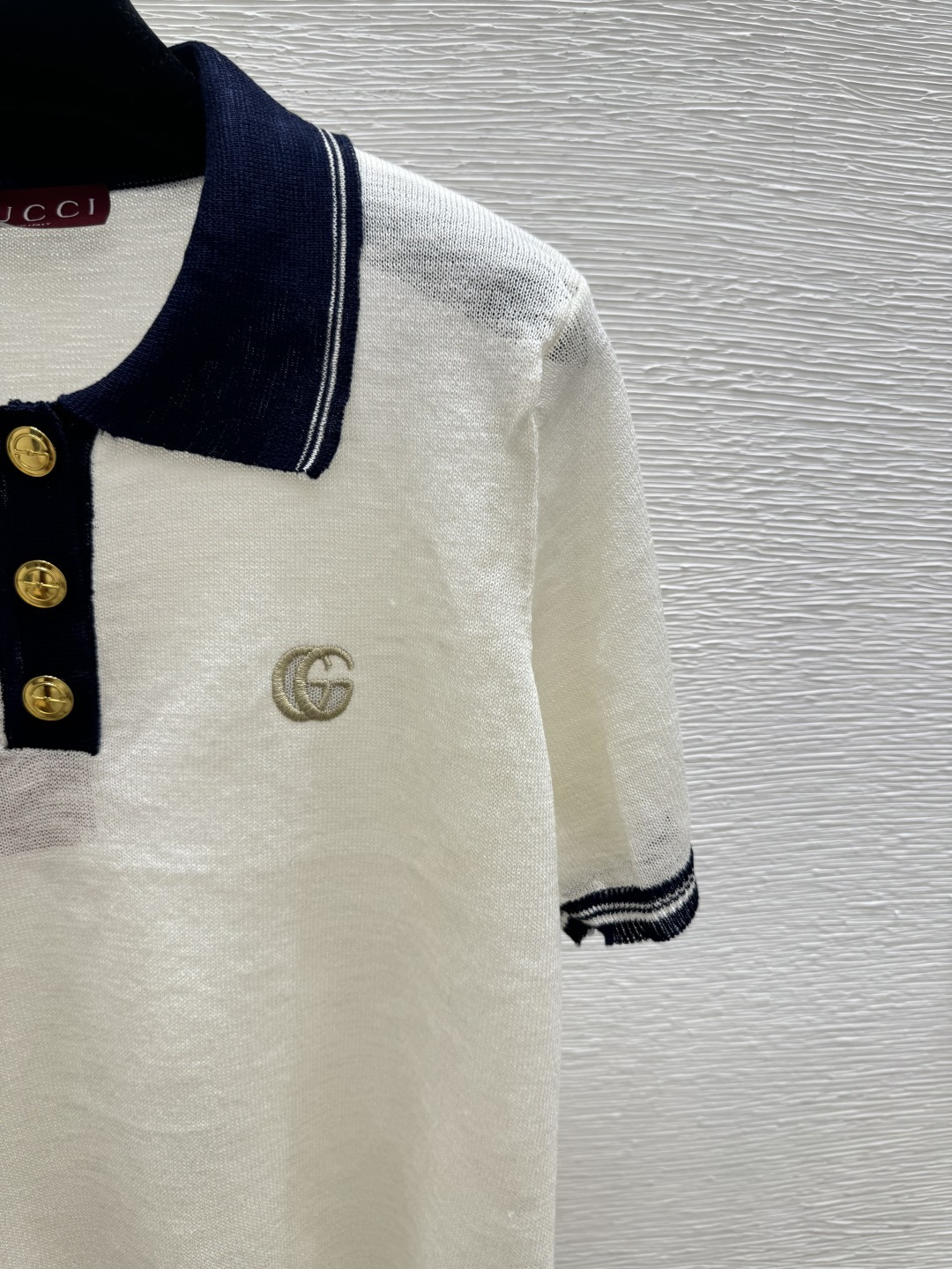 Gucci G家 春夏新款 撞色翻领简约针织短袖