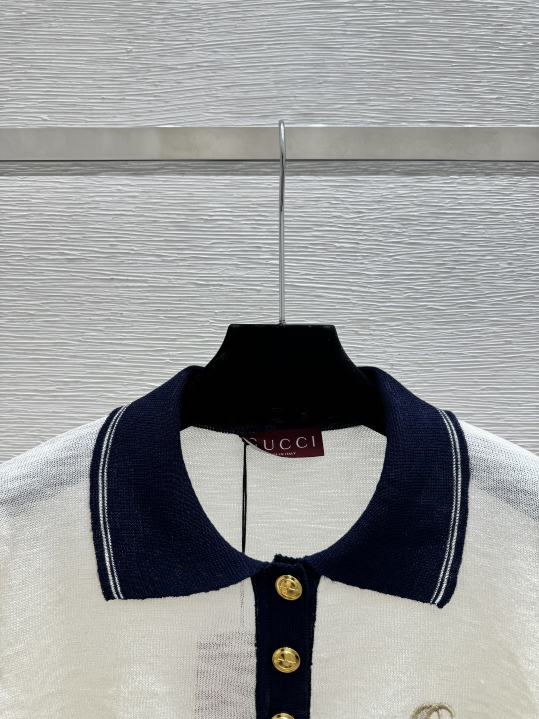 Gucci G家 春夏新款 撞色翻领简约针织短袖