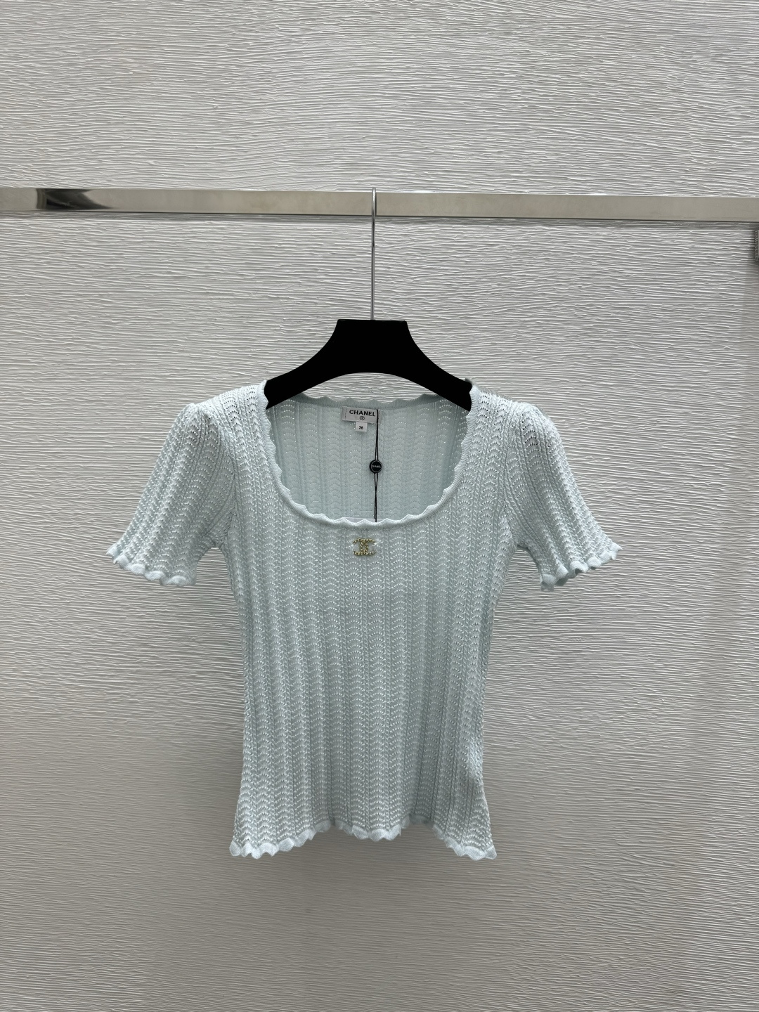 Chrome Hearts CH家 春夏新款 纯色简约U领针织短袖