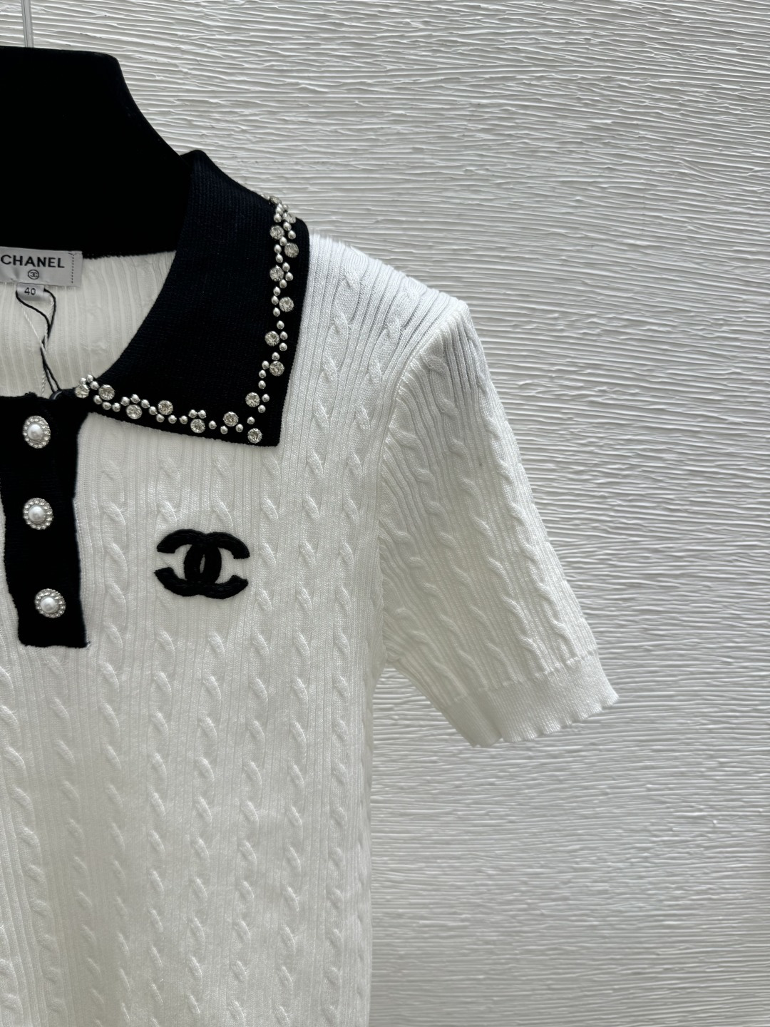 Chrome Hearts CH家 春夏新款 撞色钉珠翻领针织短袖