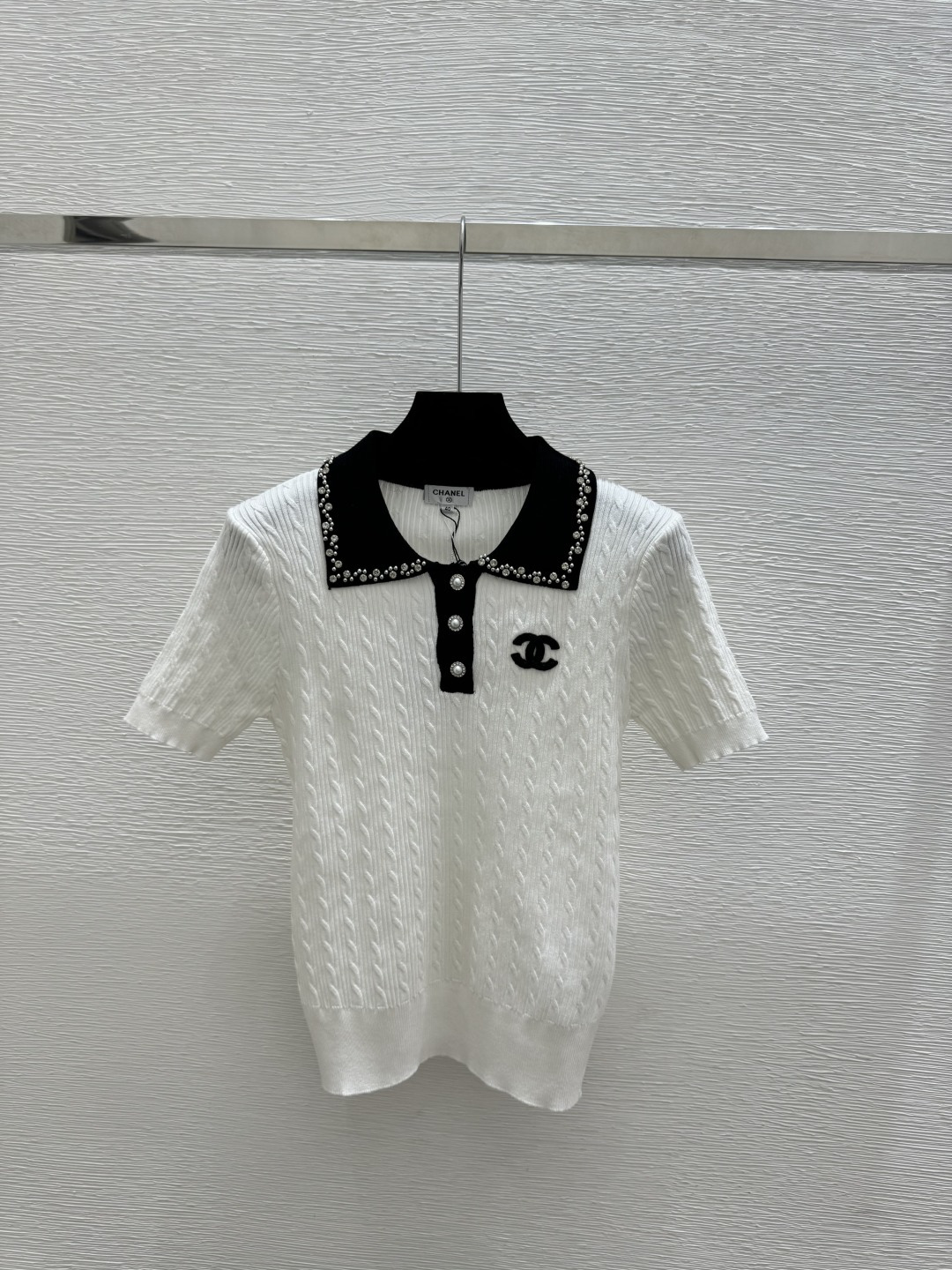 Chrome Hearts CH家 春夏新款 撞色钉珠翻领针织短袖