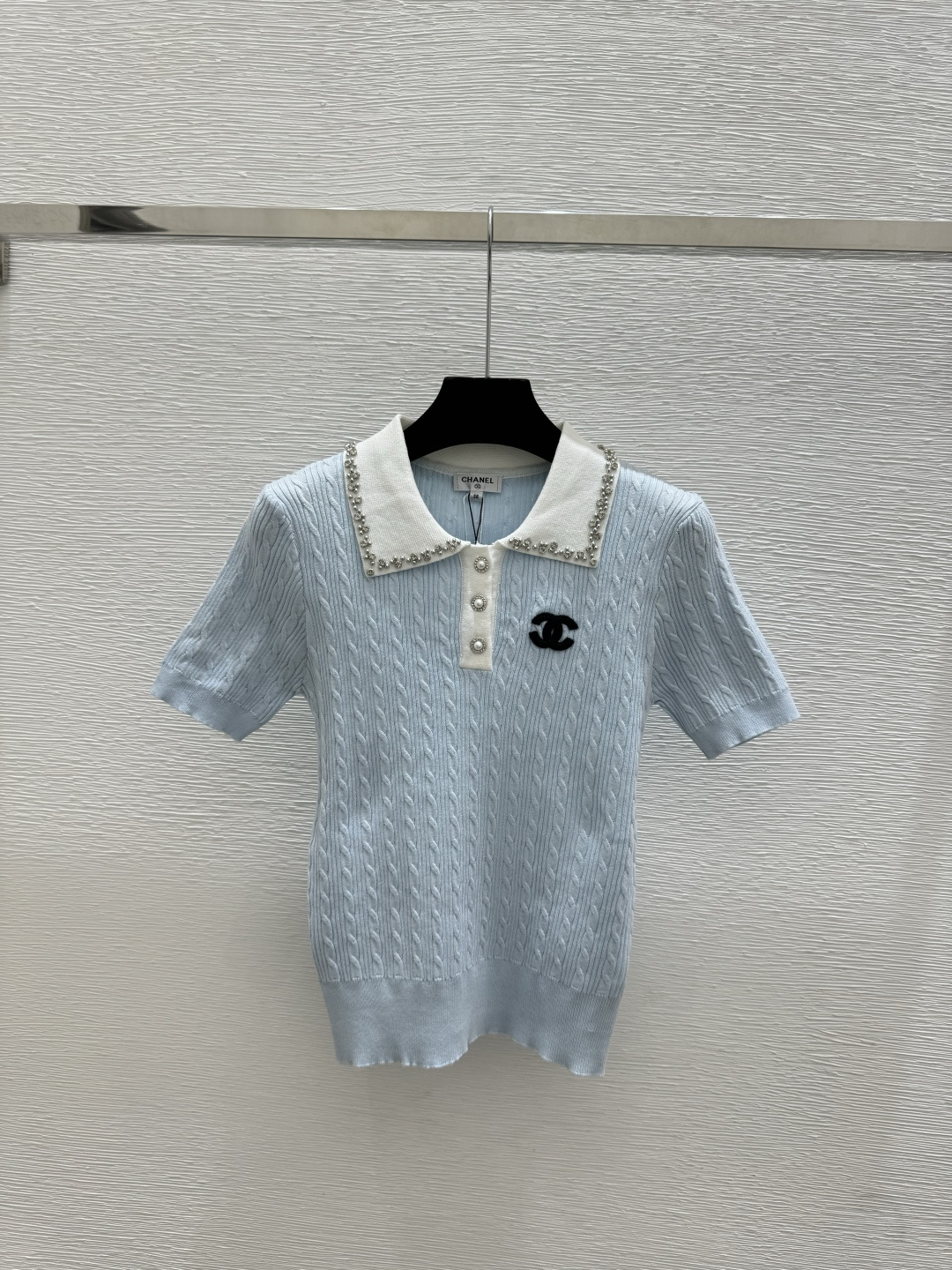 Chrome Hearts CH家 春夏新款 撞色钉珠翻领针织短袖
